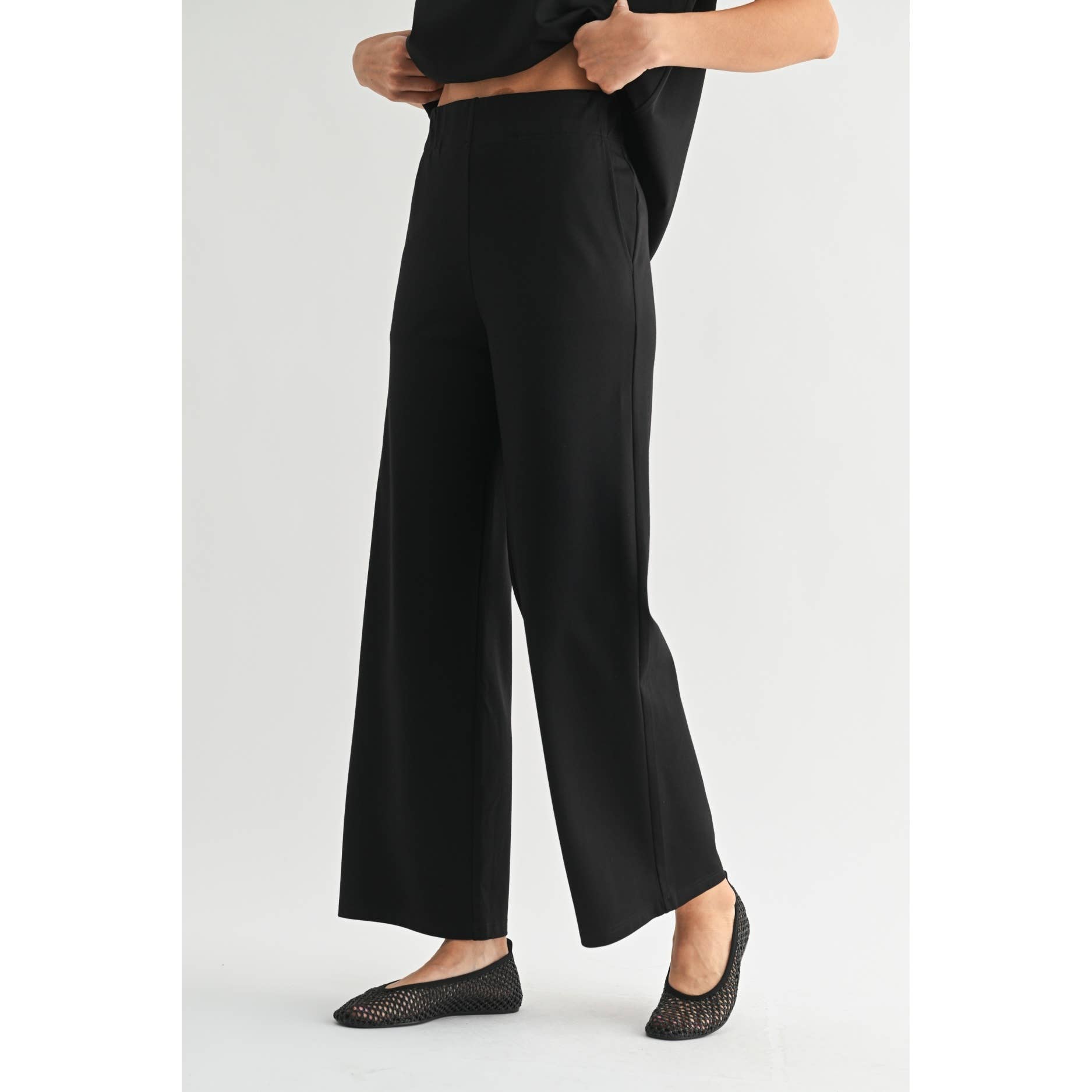 Sally Wide Leg Ponte Knit Pants