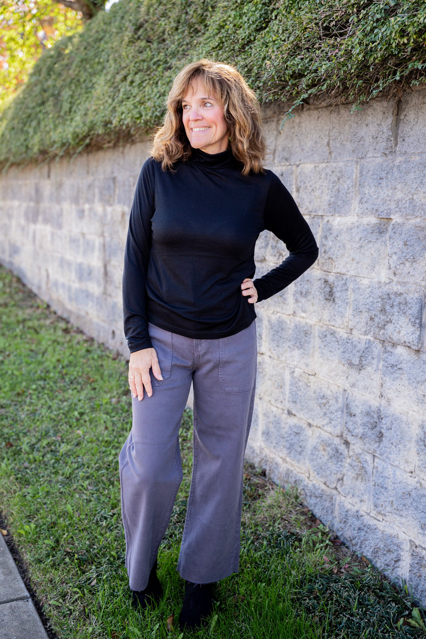 Charcoal High Rise Utility Wide Leg