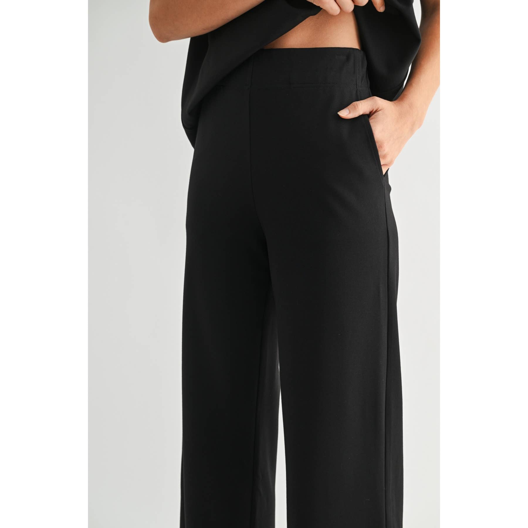 Sally Wide Leg Ponte Knit Pants