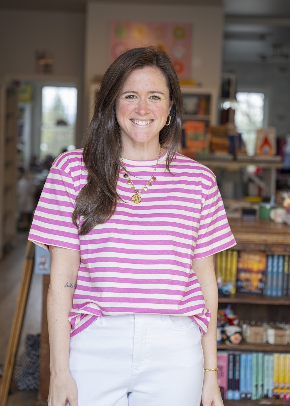Pink & White Striped T-Shirt