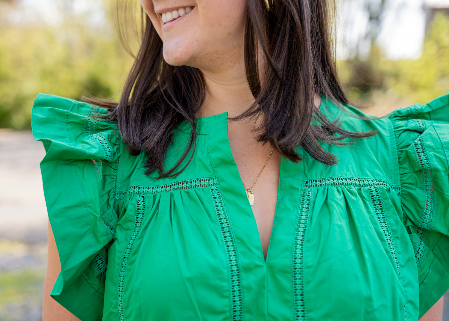 Going Green Ruffle Top