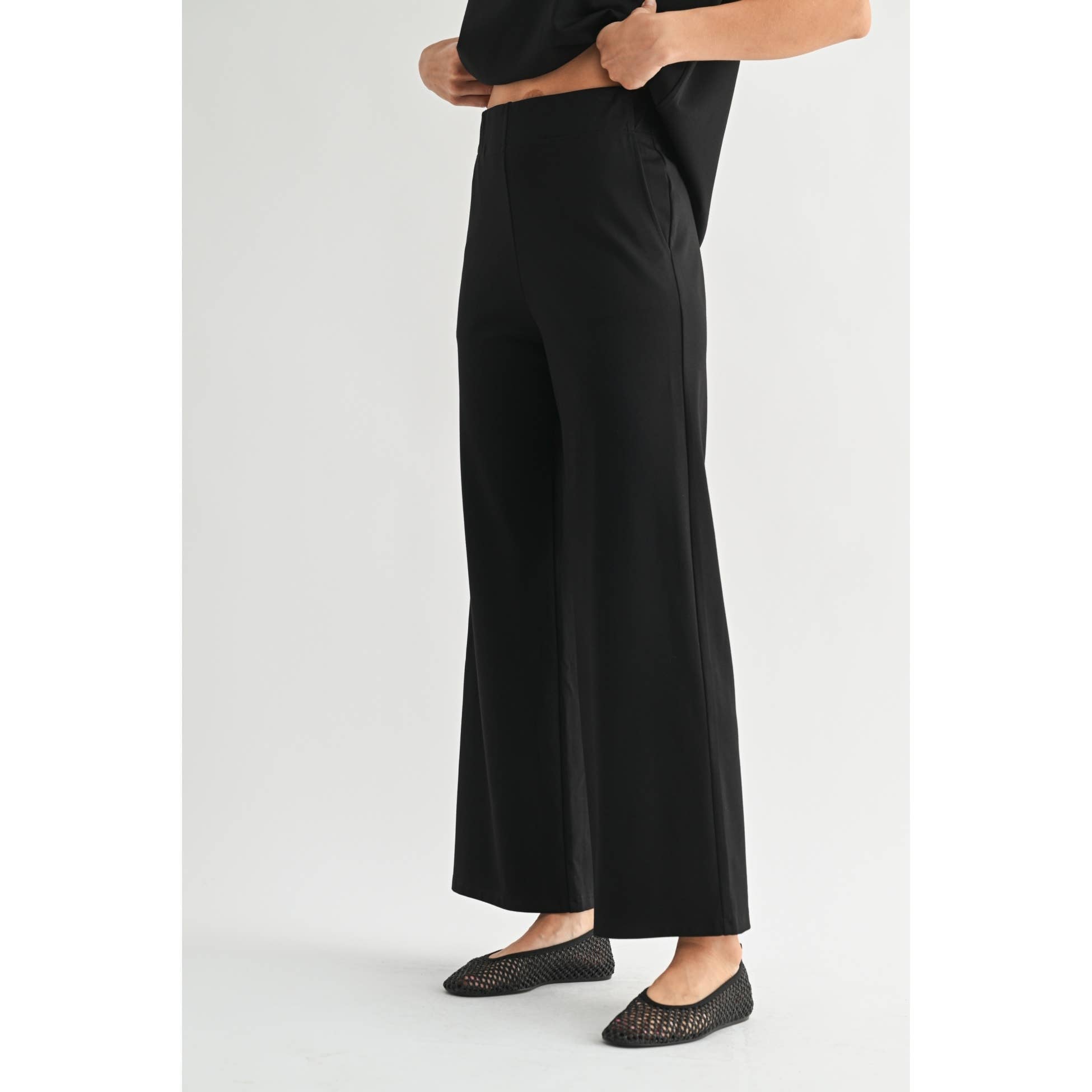 Sally Wide Leg Ponte Knit Pants