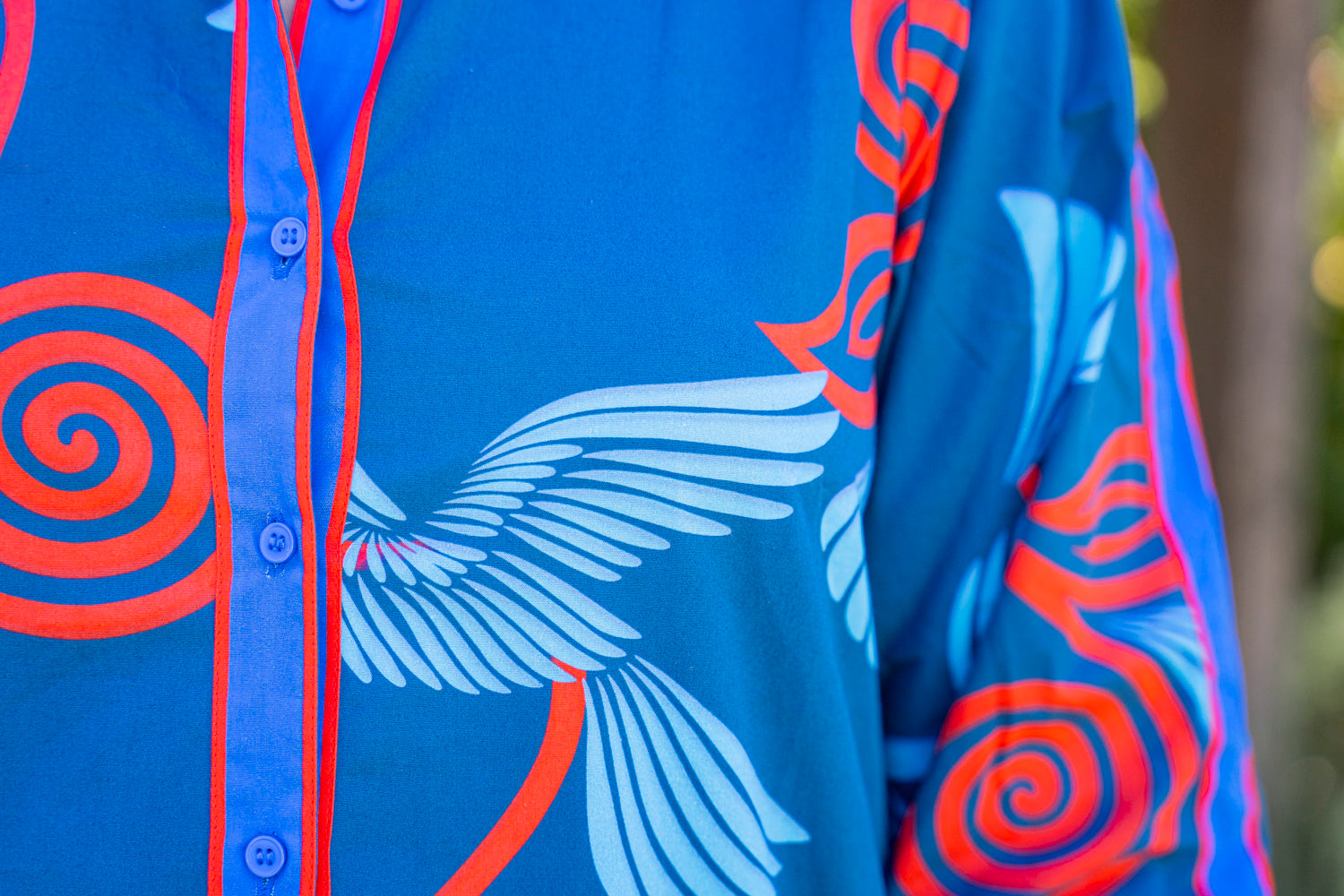 The Ava Dress in Indigo Feathers
