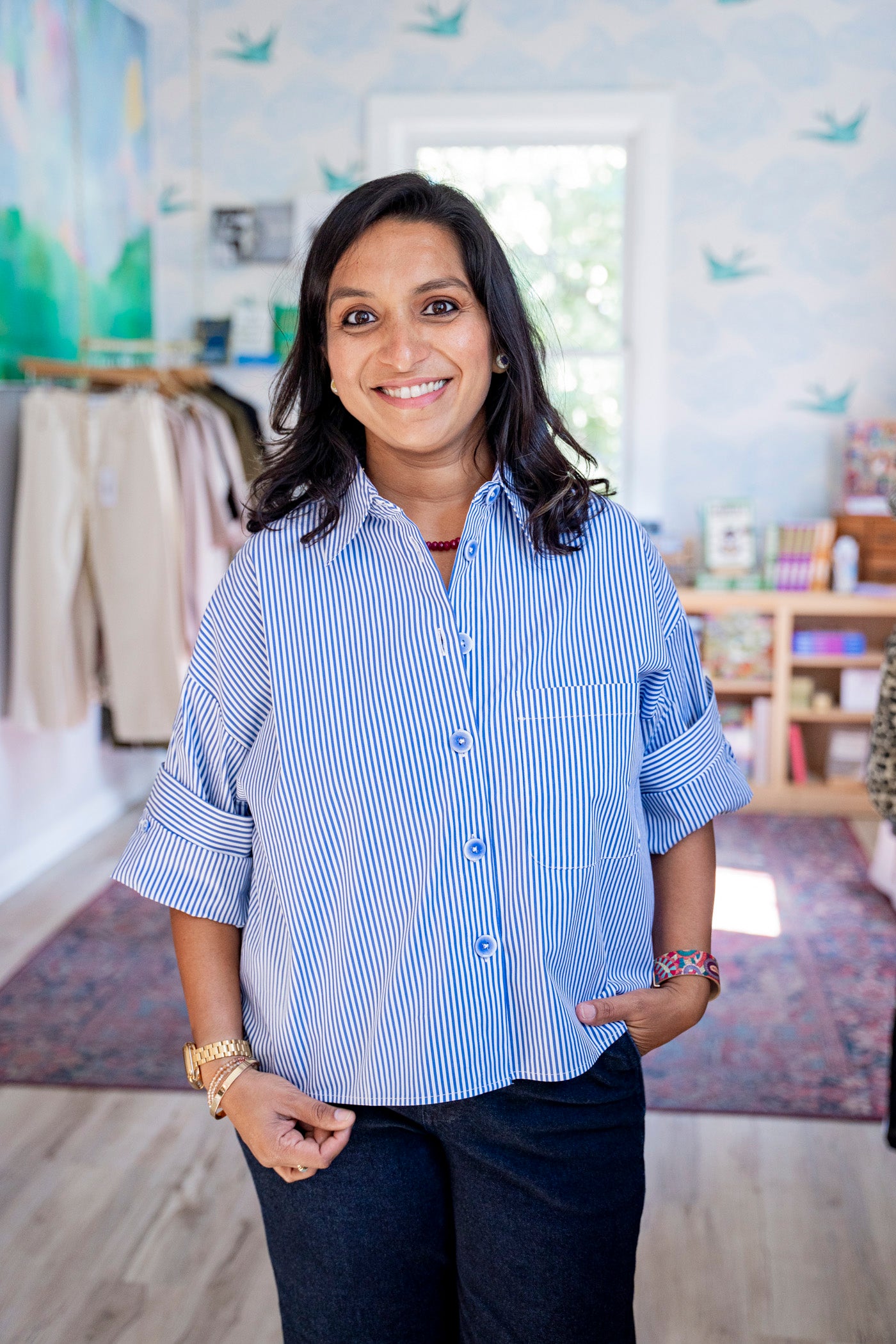 Blue Striped Blouse