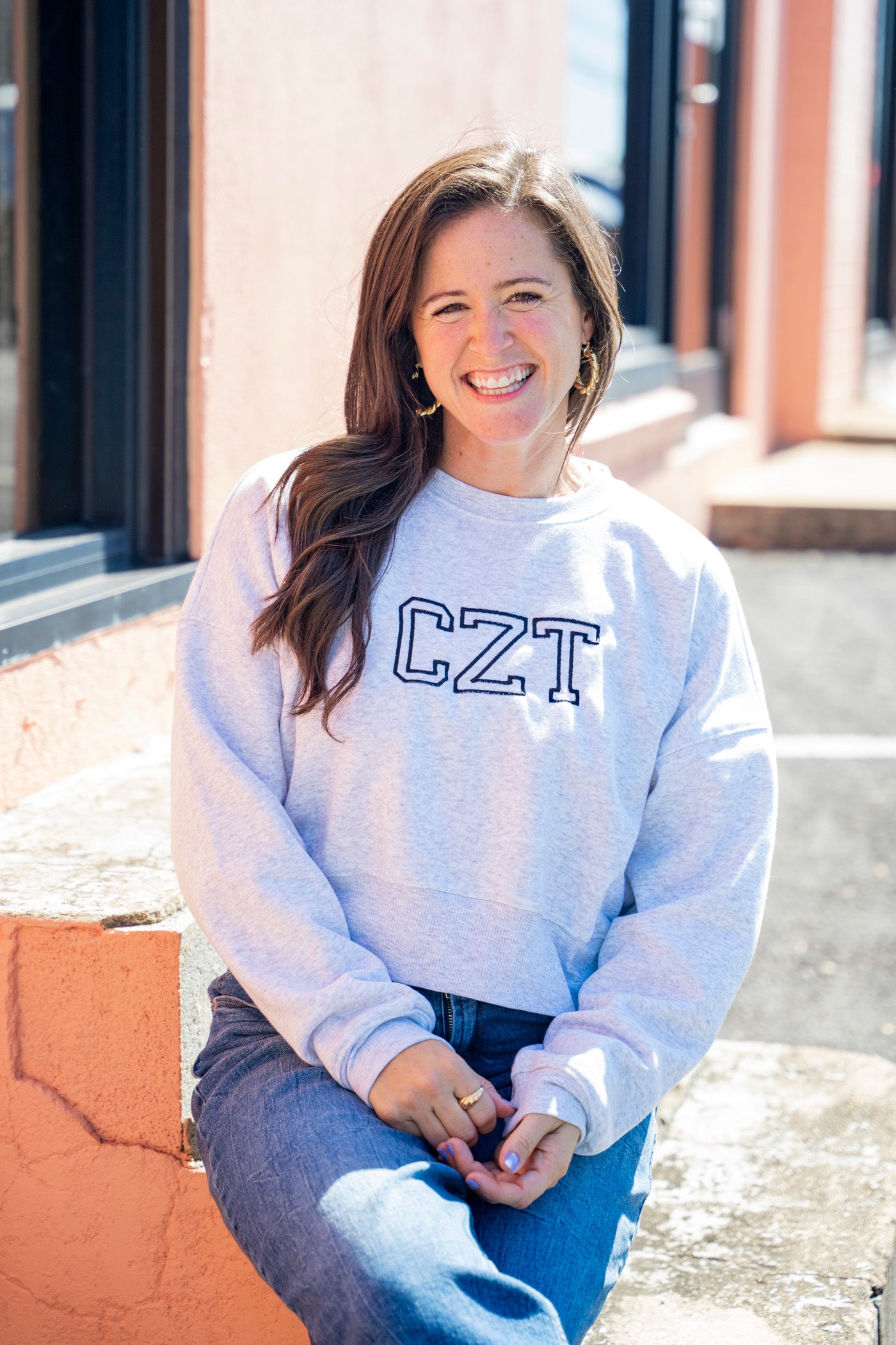 CZT Grey Cropped Sweatshirt