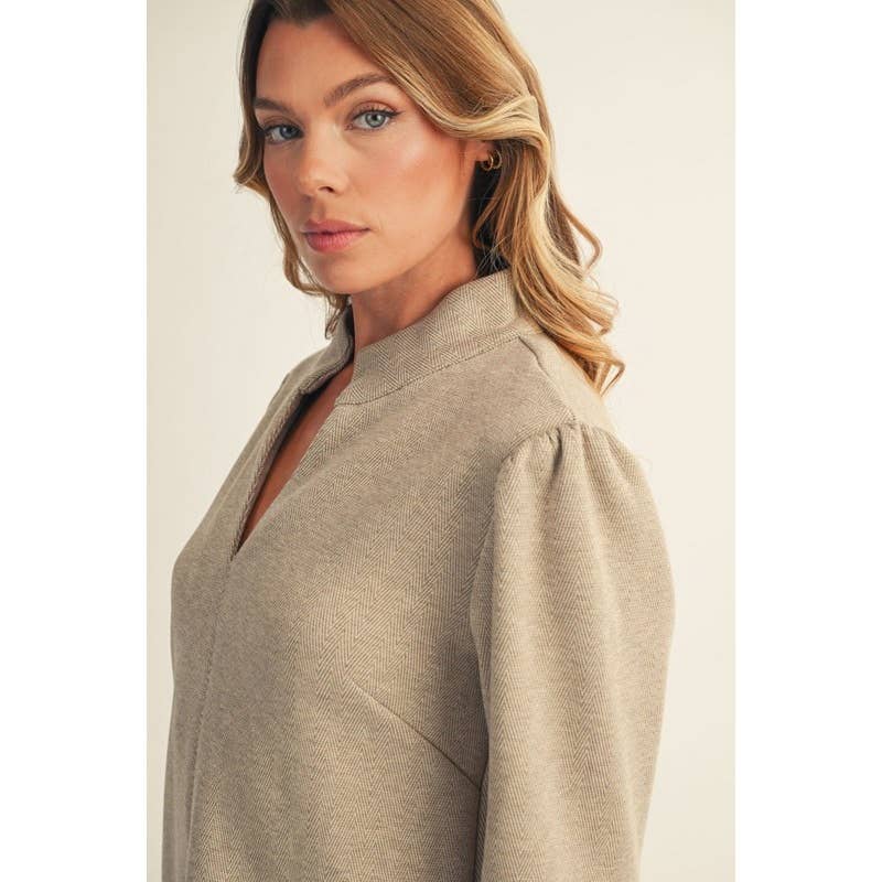 The Sutton Split-Neck Dress