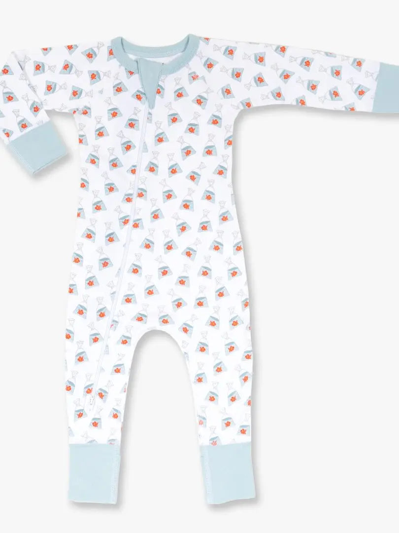 Goldfish Baby Zip Romper