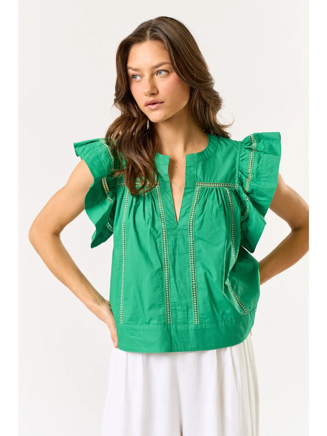 Going Green Ruffle Top