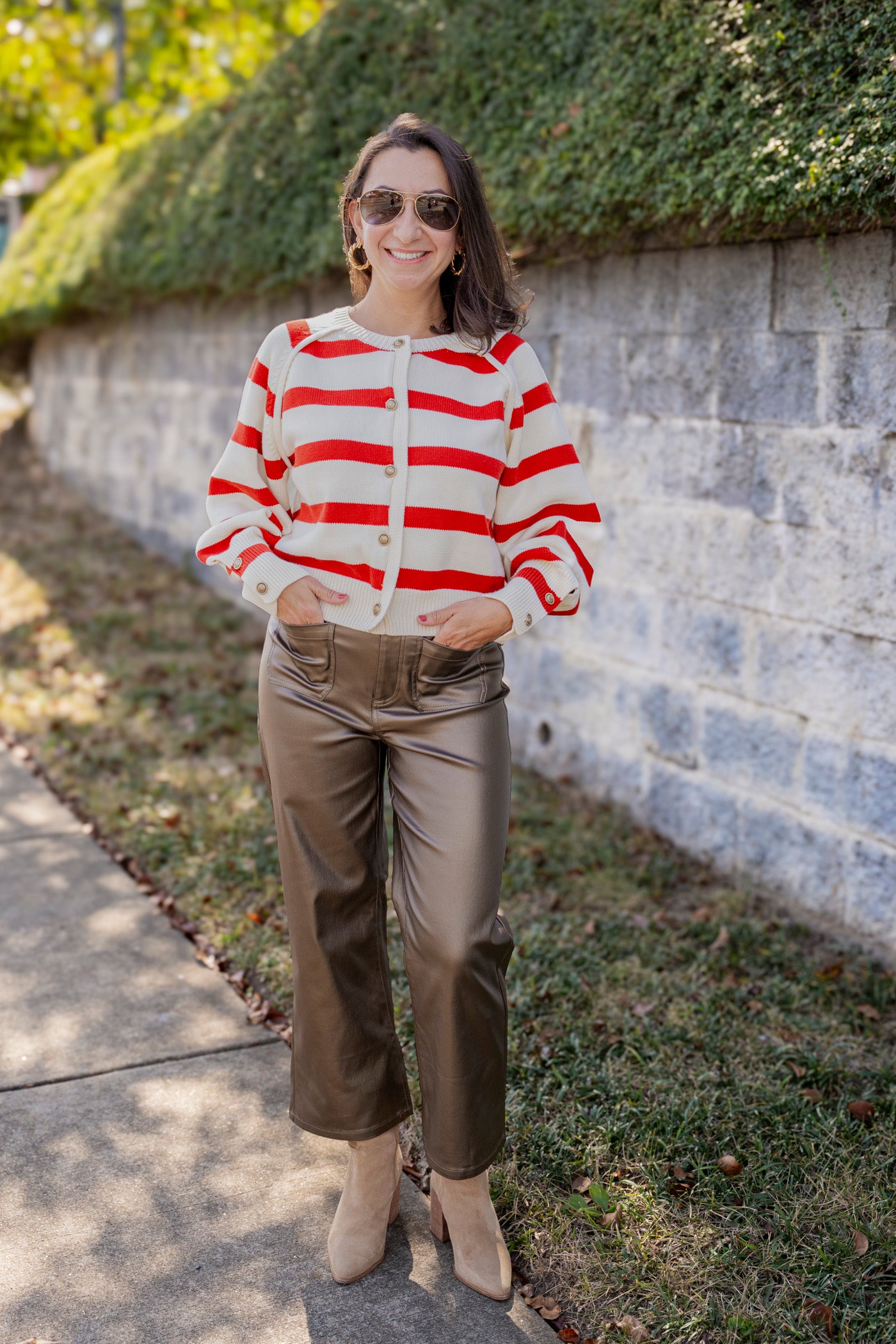 Striped Raglan Cardigan