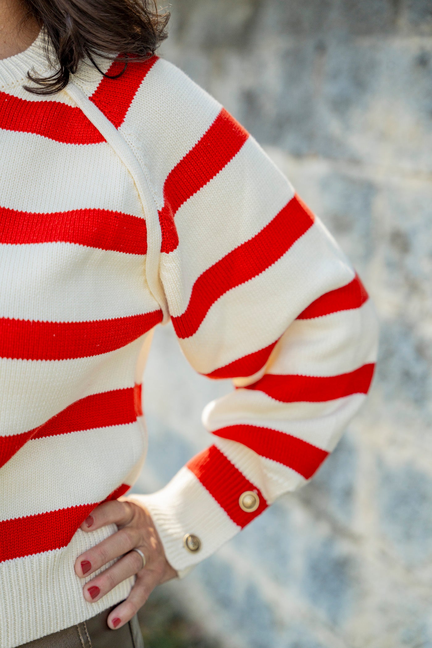 Striped Raglan Cardigan
