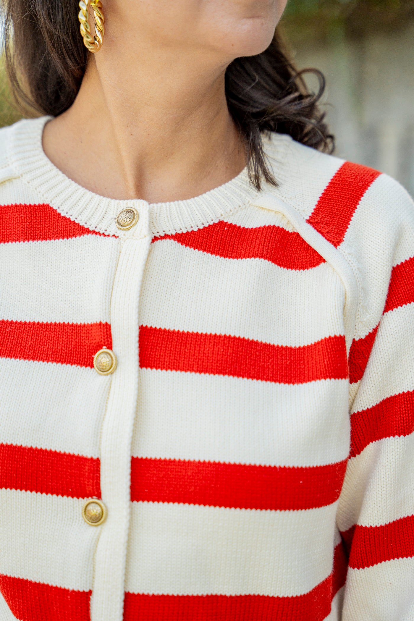 Striped Raglan Cardigan