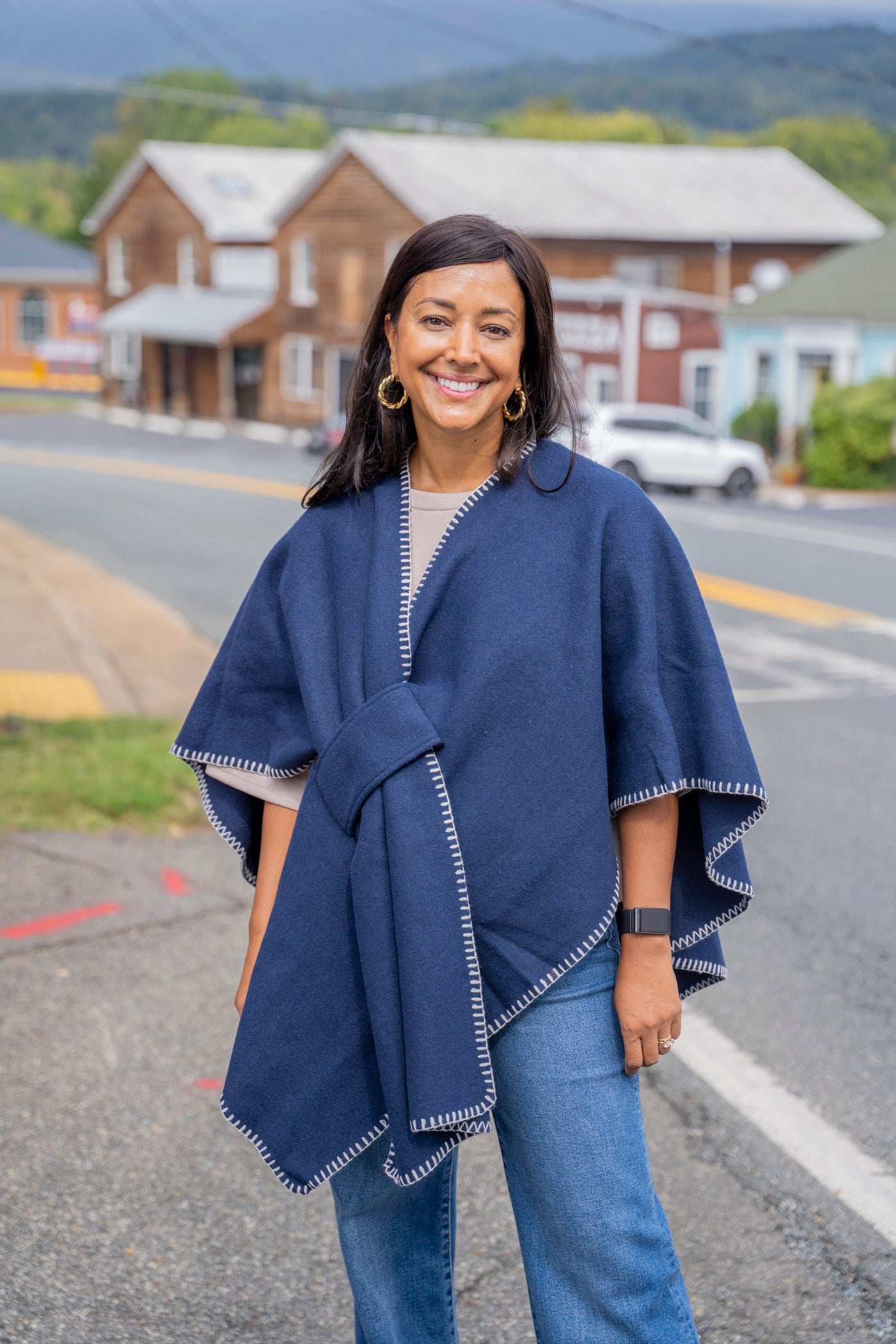Whip Stitch Navy Wrap