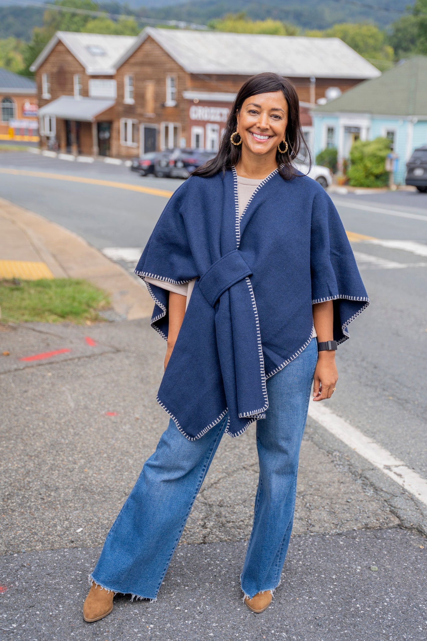 Whip Stitch Navy Wrap