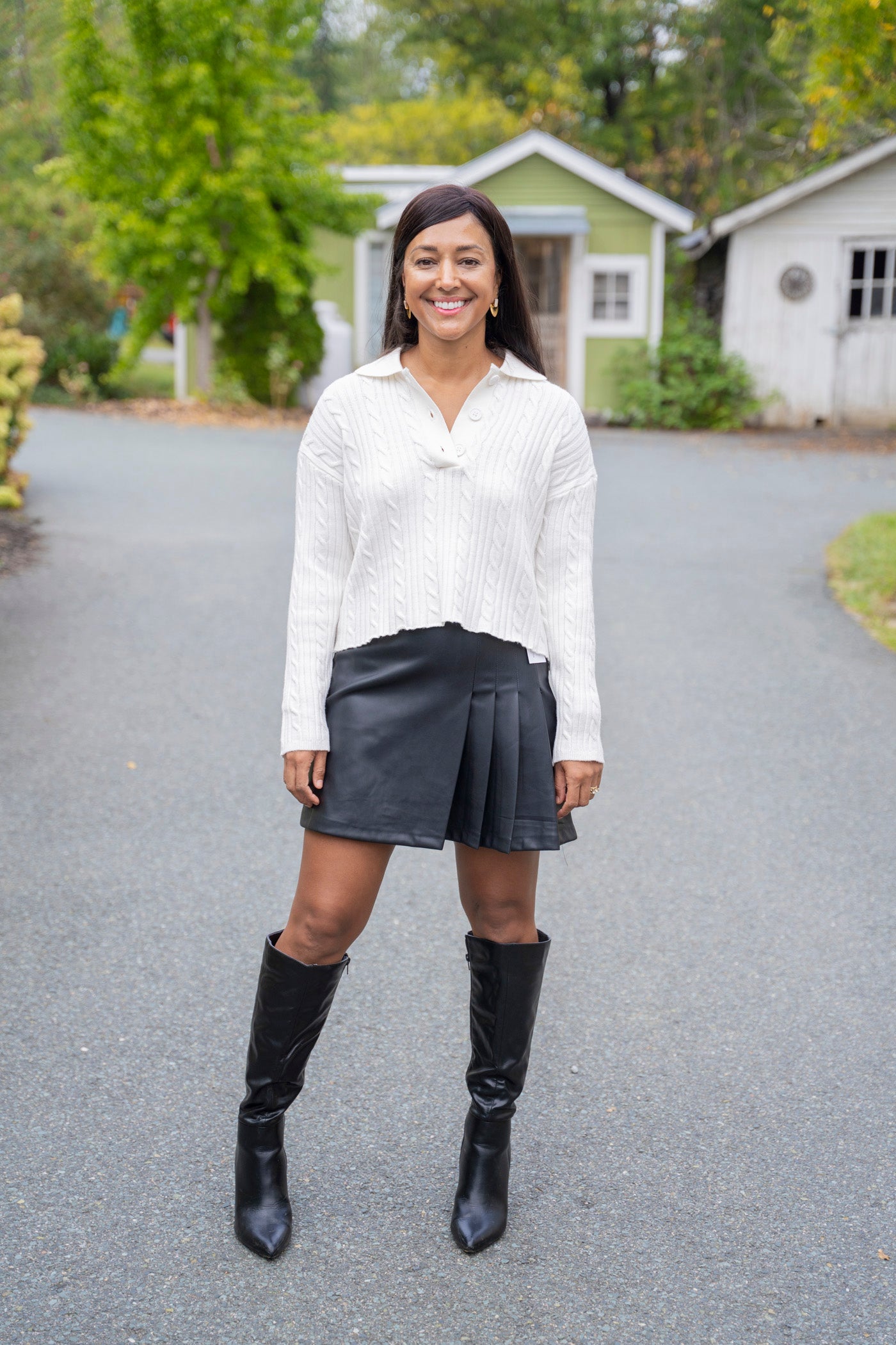Fiona Cropped Polo Sweater