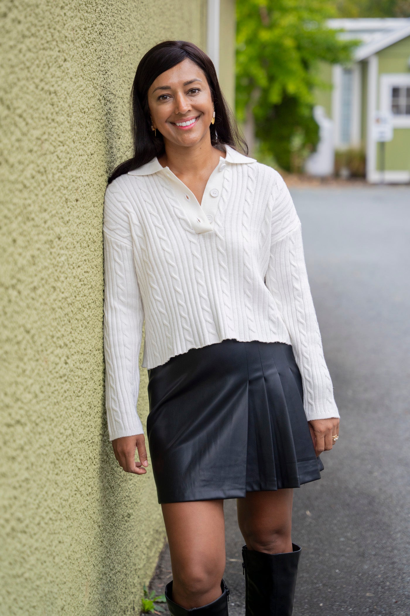 Fiona Cropped Polo Sweater