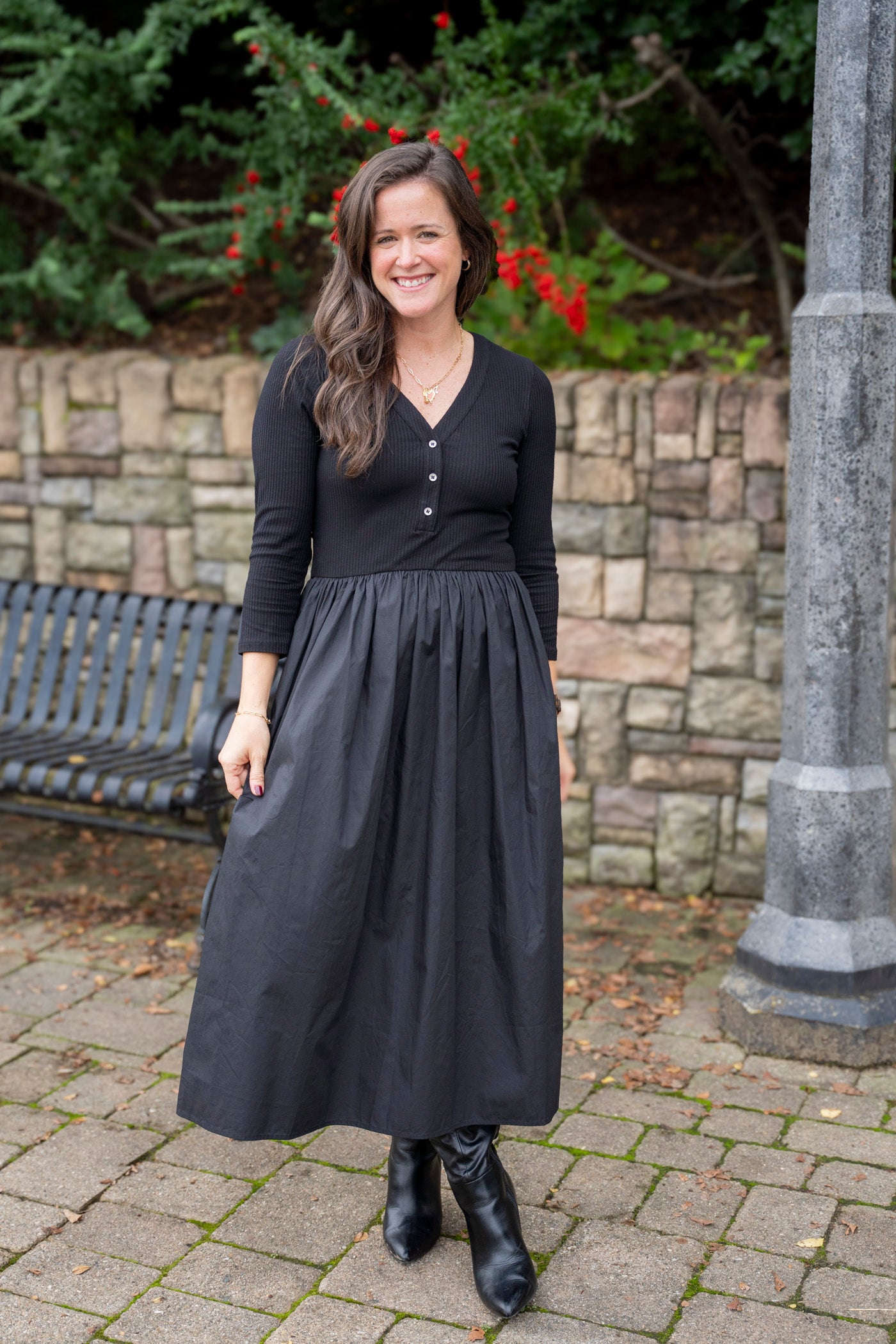 Shelley Mix Knit Midi Dress