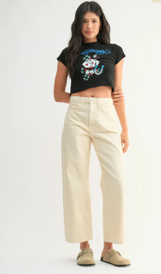 Barrel jean twist in cloud