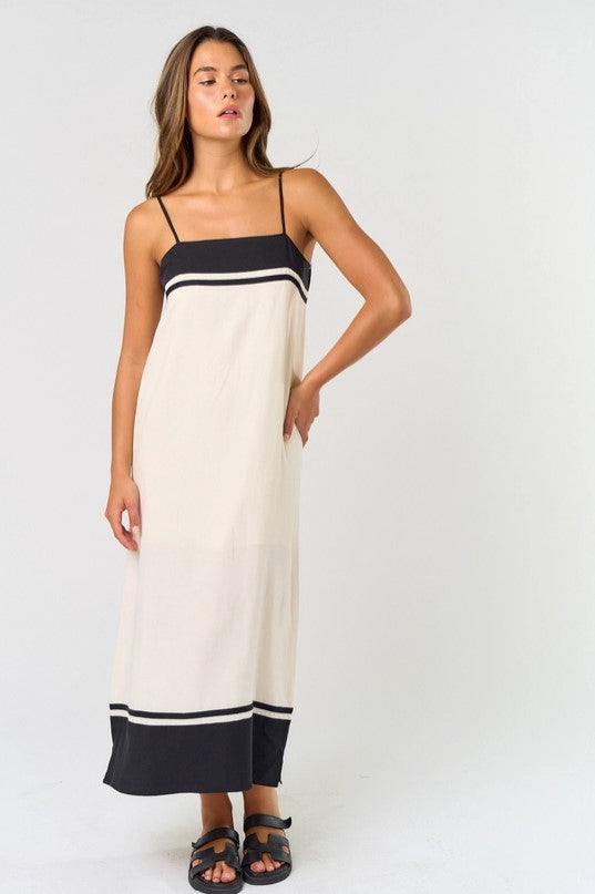 The B&W Colorblock Midi Dress