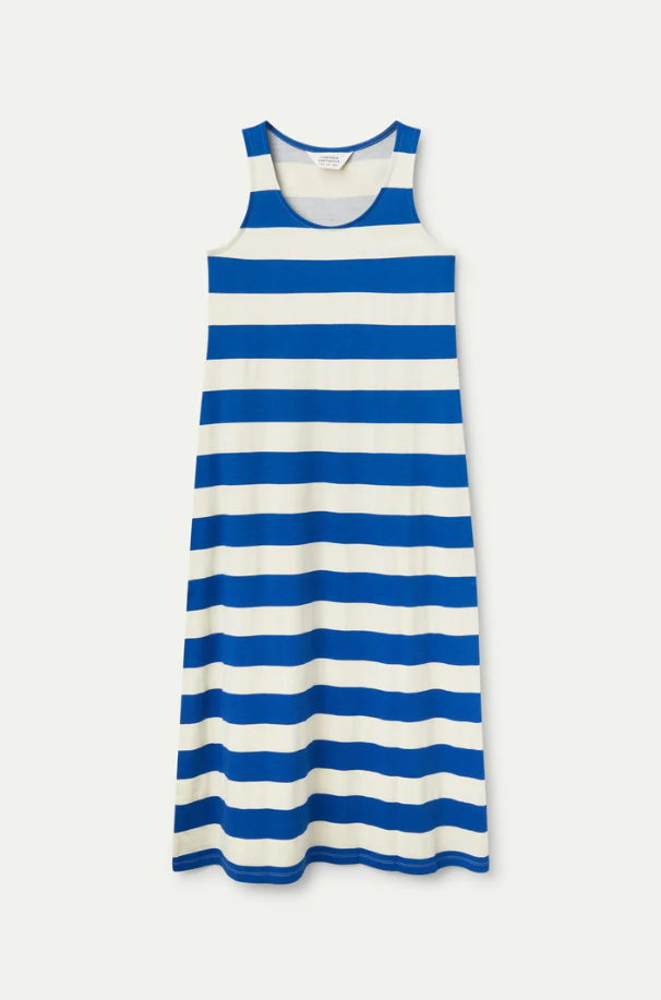 Blue stripe beach day dress