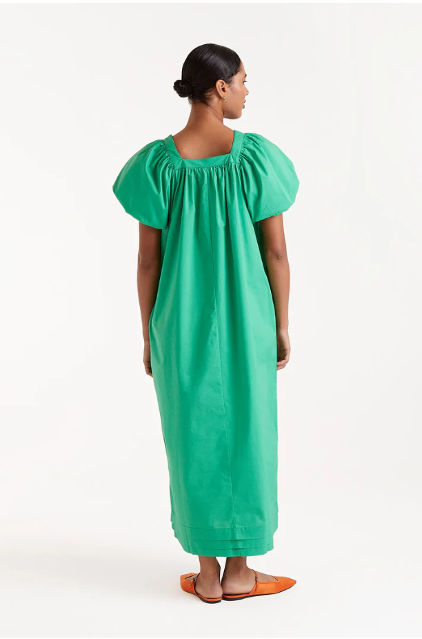 Emerald poplin dress