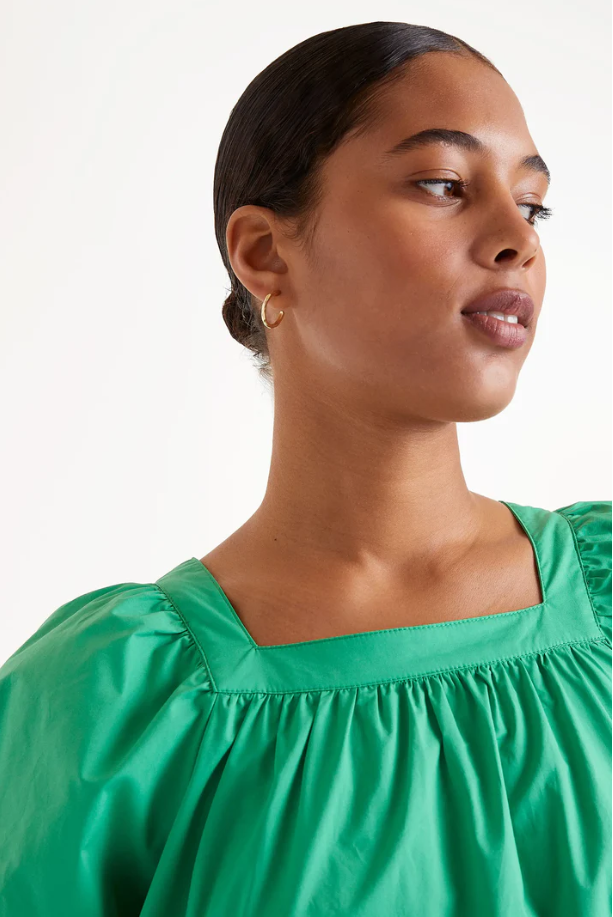 Emerald poplin dress
