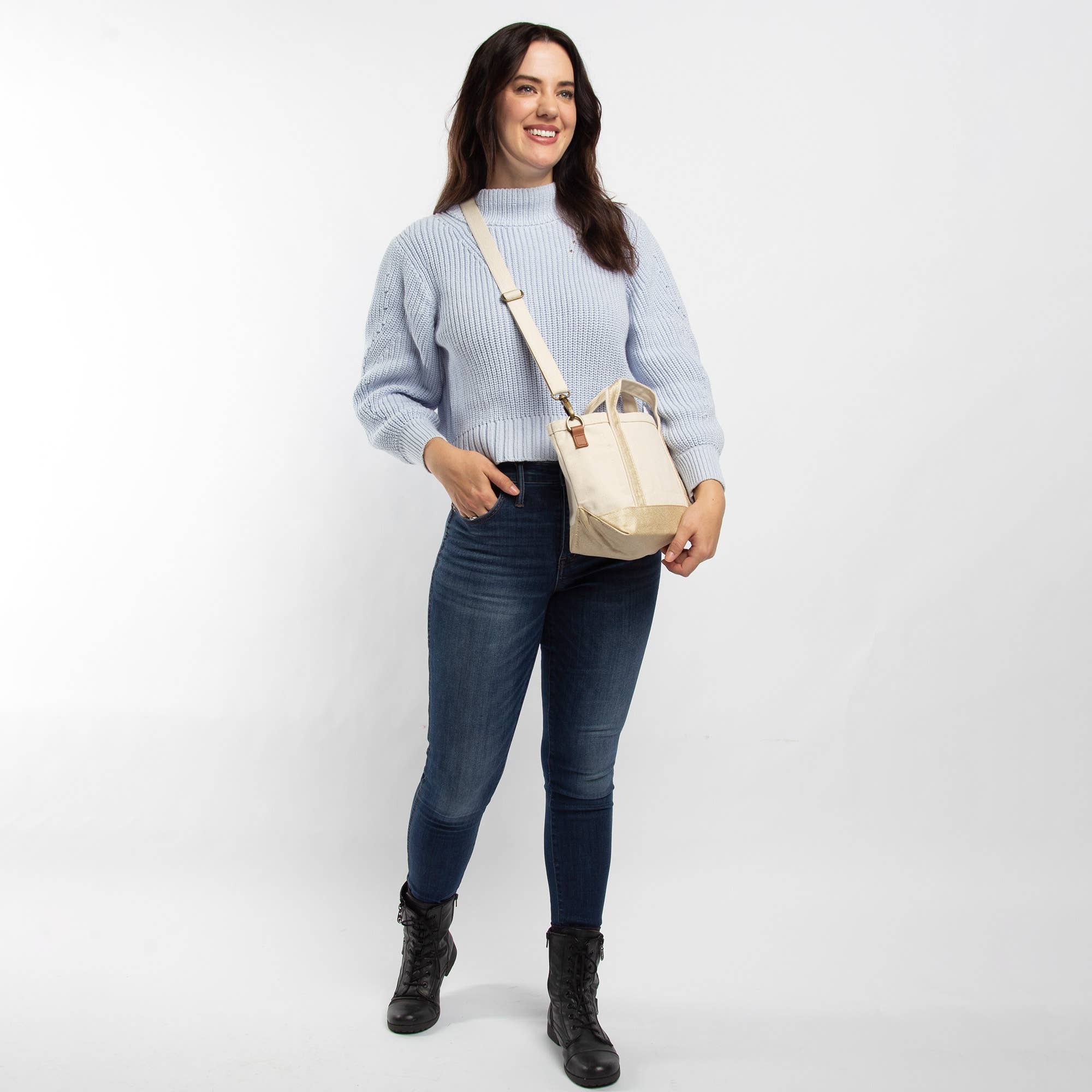 Crossbody Tote: Gold