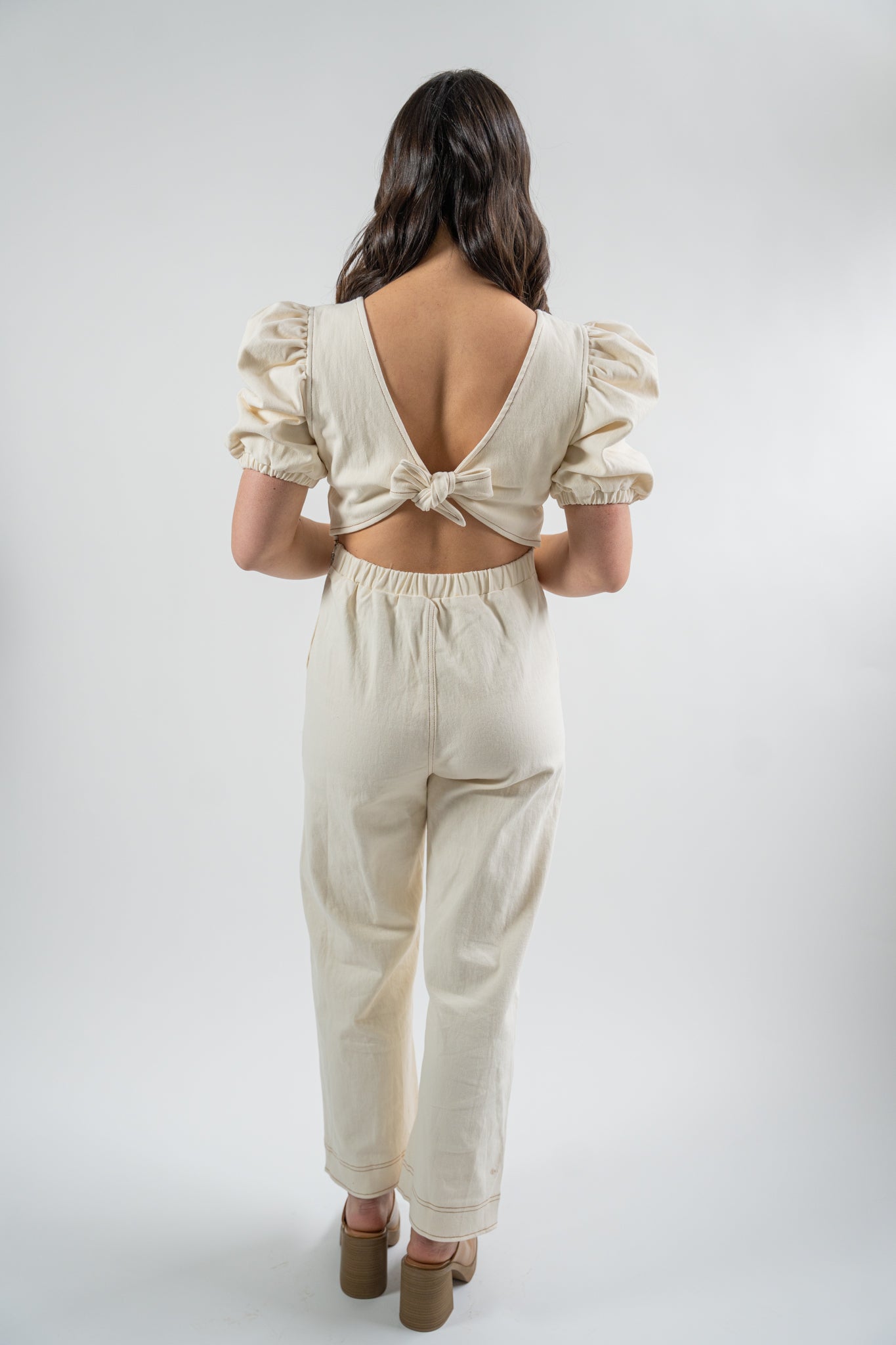 Bambi Jumpsuit with Puff Sleeves