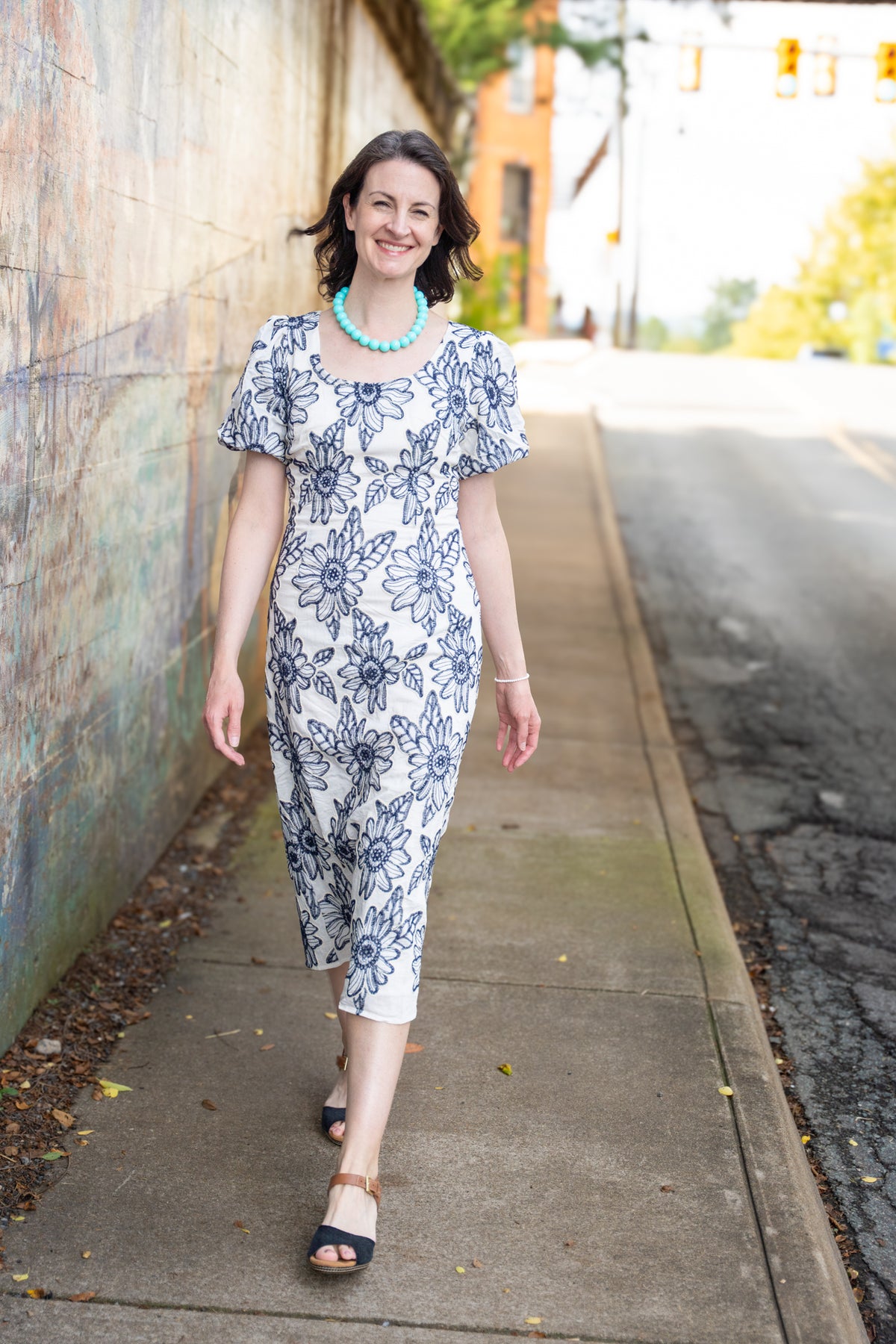 Betsy Black & Ivory Midi Dress