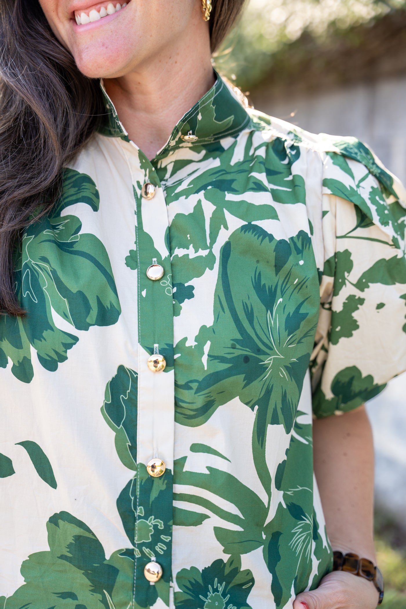 Olive Floral Blouse