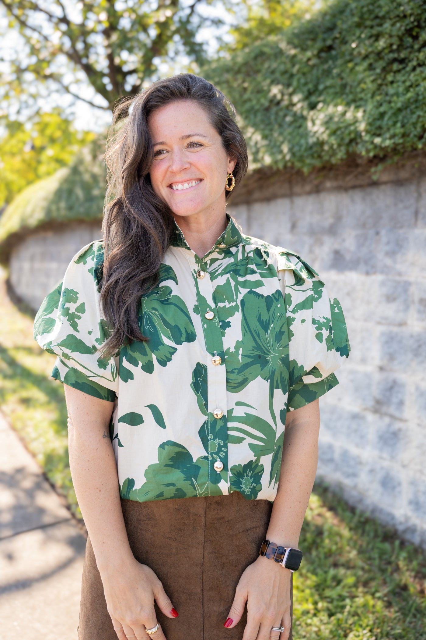 Olive Floral Blouse
