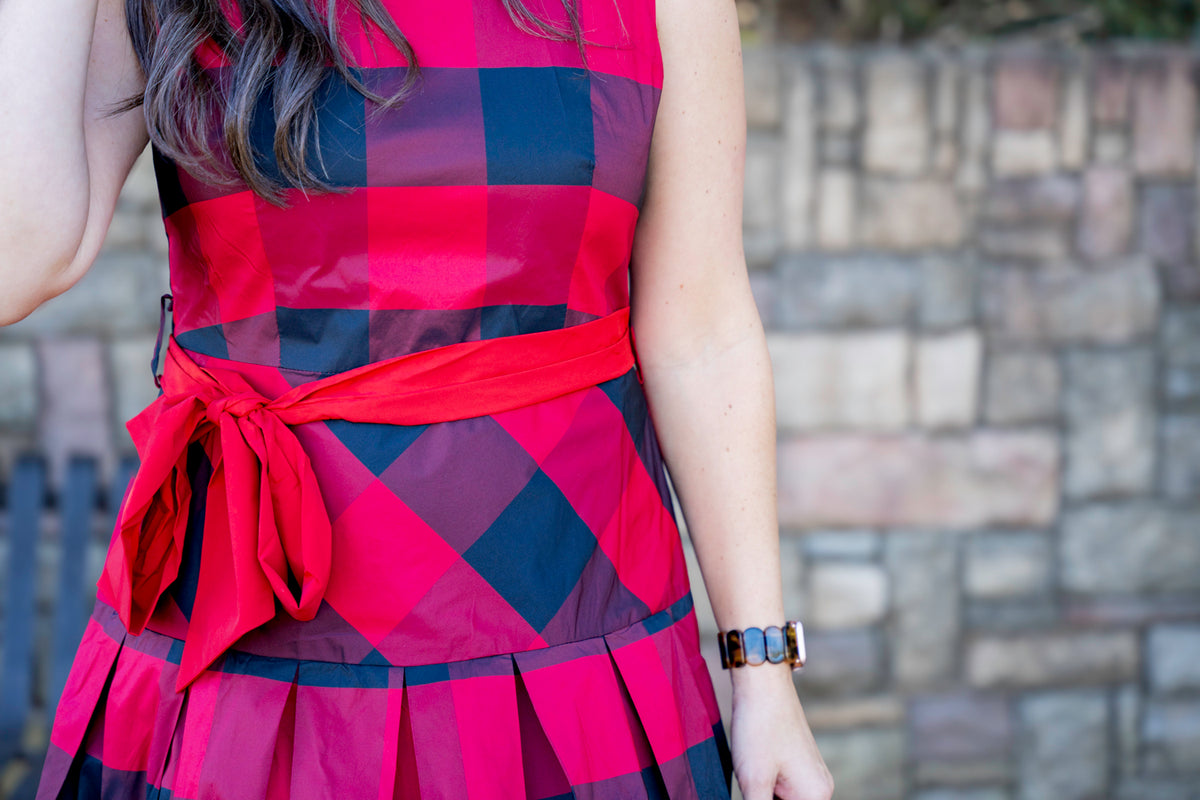 Holiday Check Party Dress