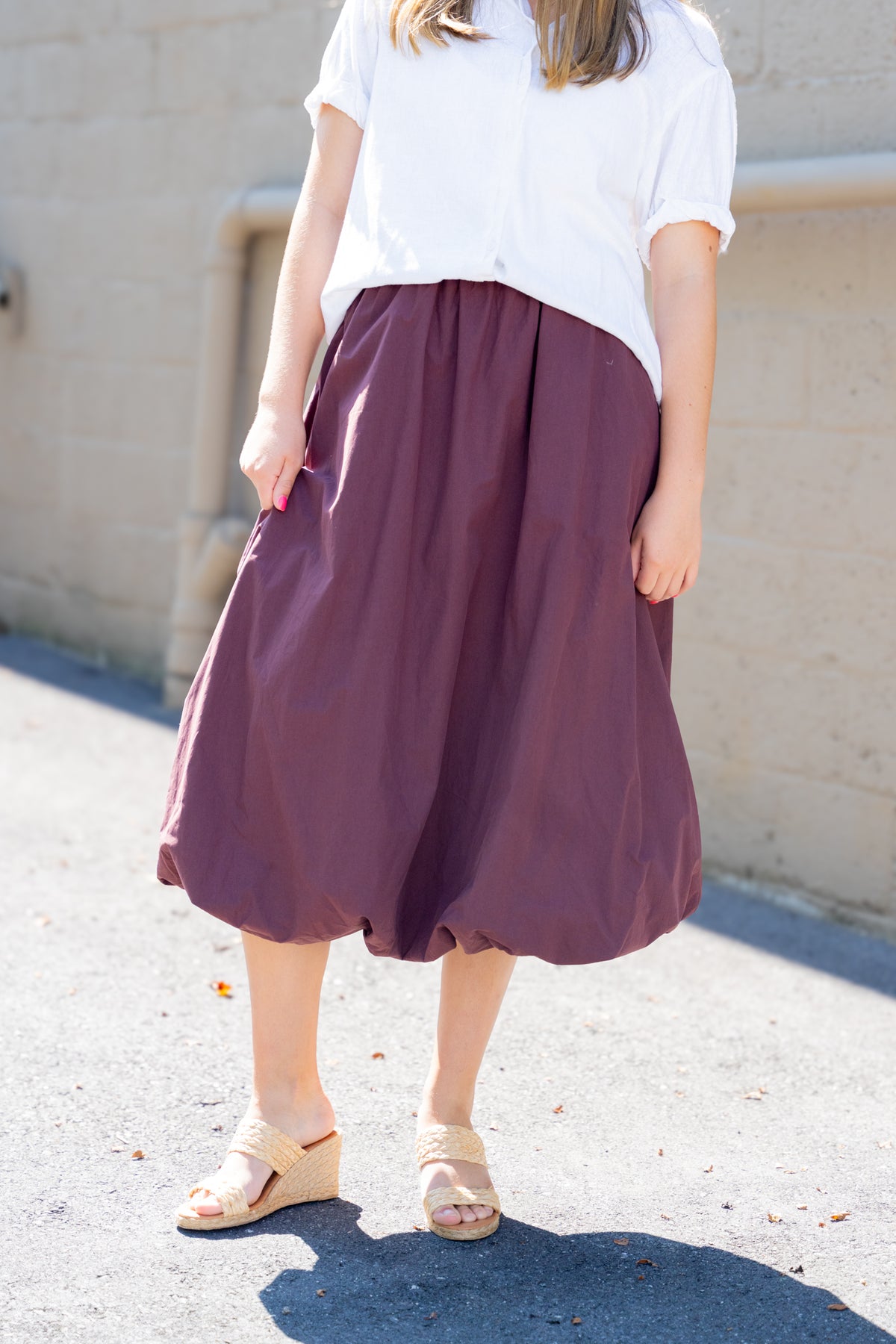 Rhiannon Bubble Hem Midi Skirt