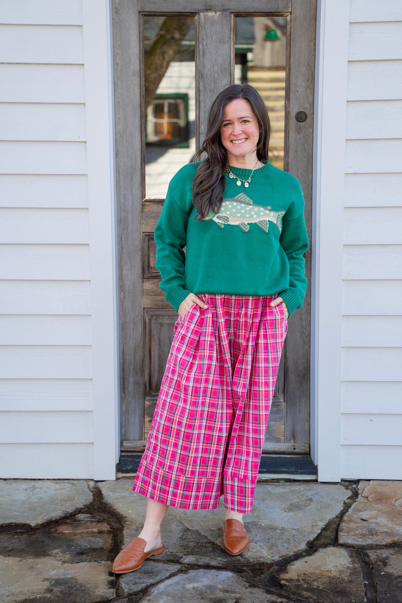 Plaid Wide Leg Pants