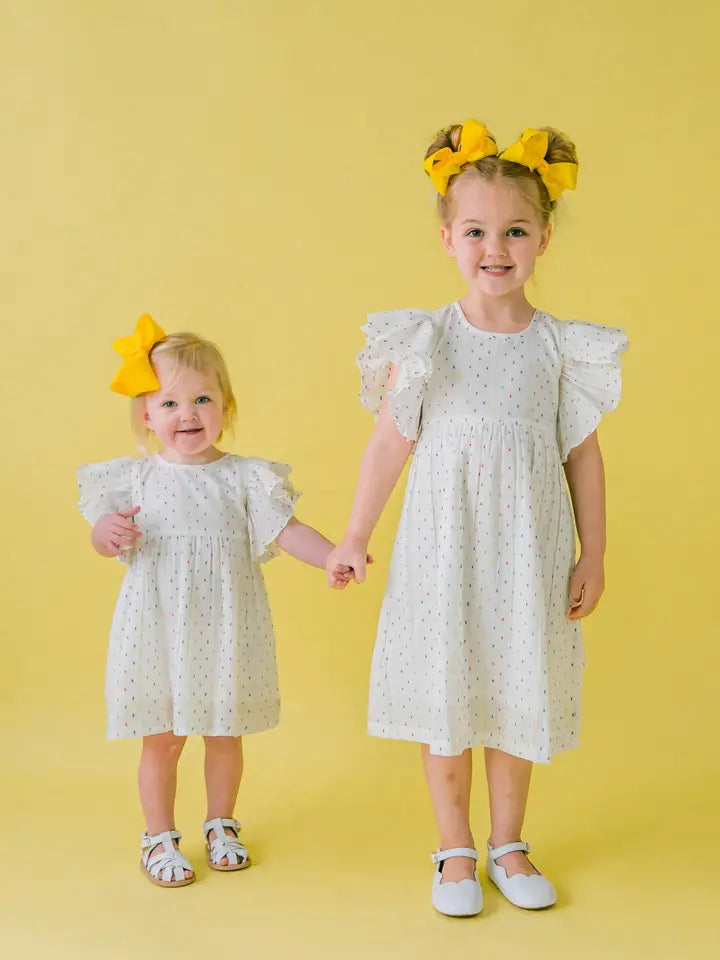 Multi Swiss Dot Ruffle SLV Baby Set