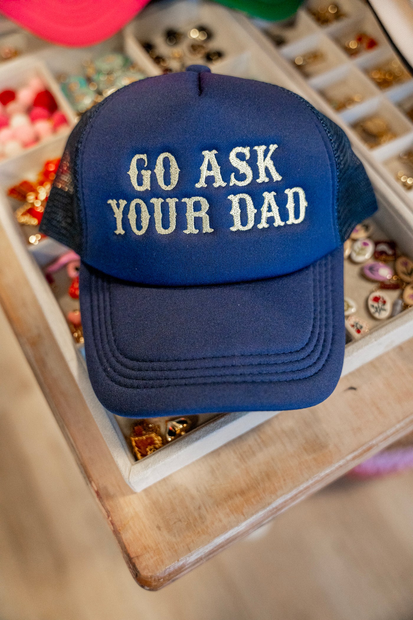 Go Ask Your Dad Embroidered Trucker Hat