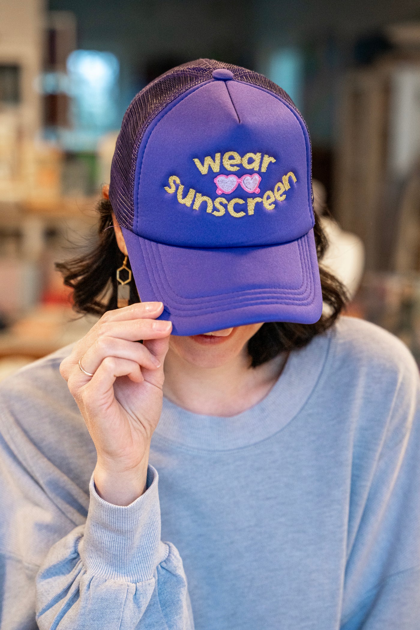 Wear Sunscreen Embroidered Trucker Hat