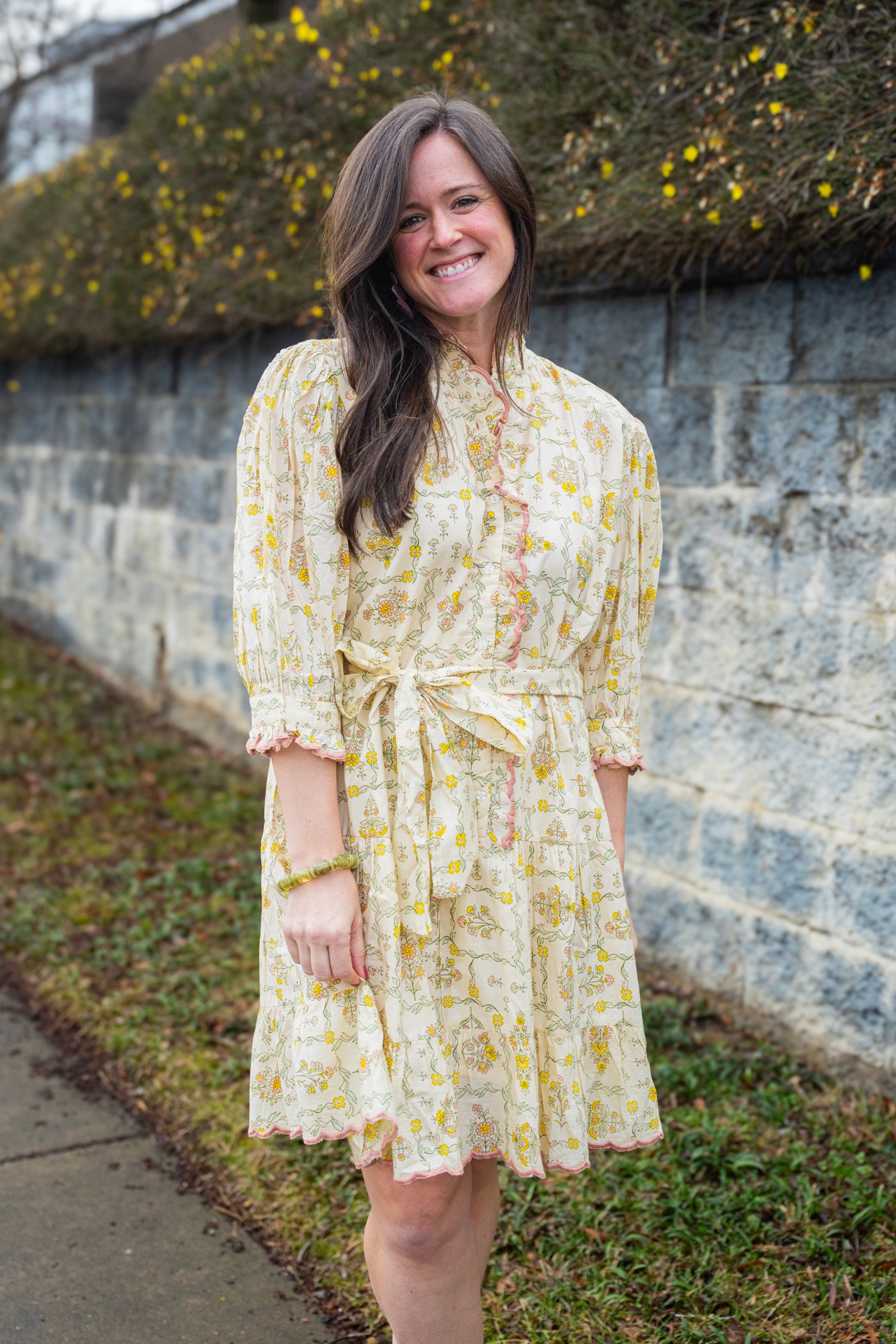 Trellis Flowers Mini Dress