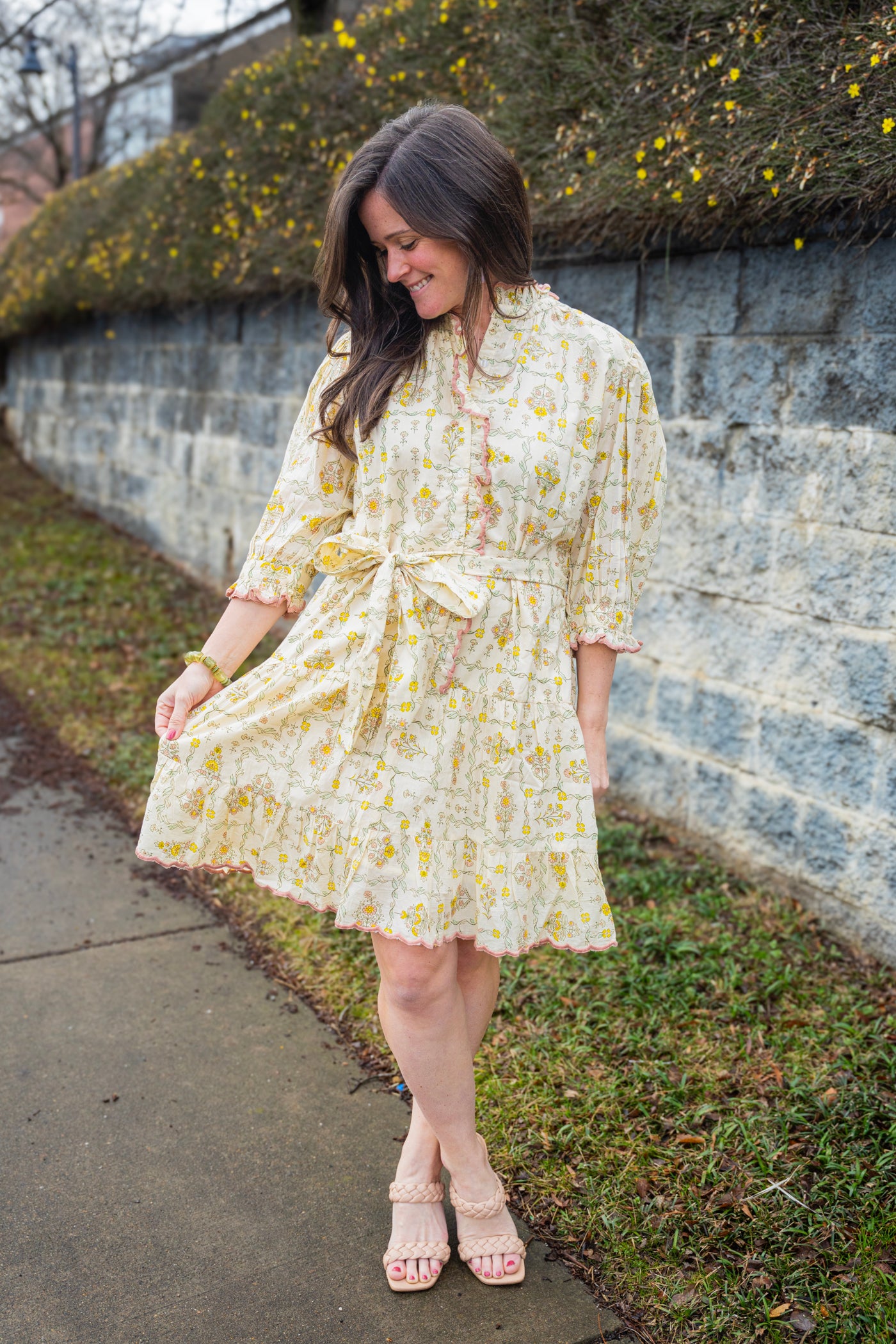 Trellis Flowers Mini Dress