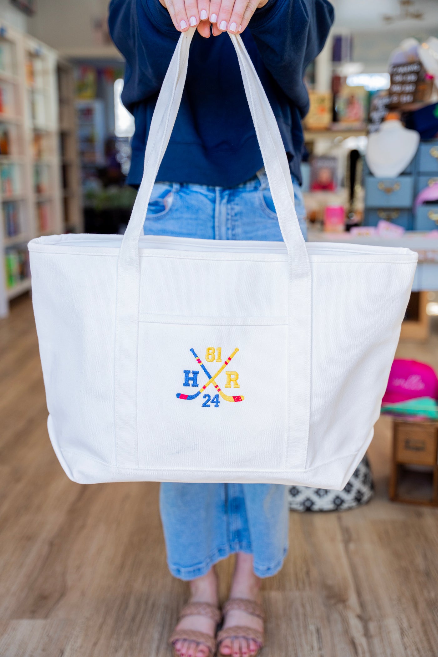 Heated Rivalry Embroidered Tote