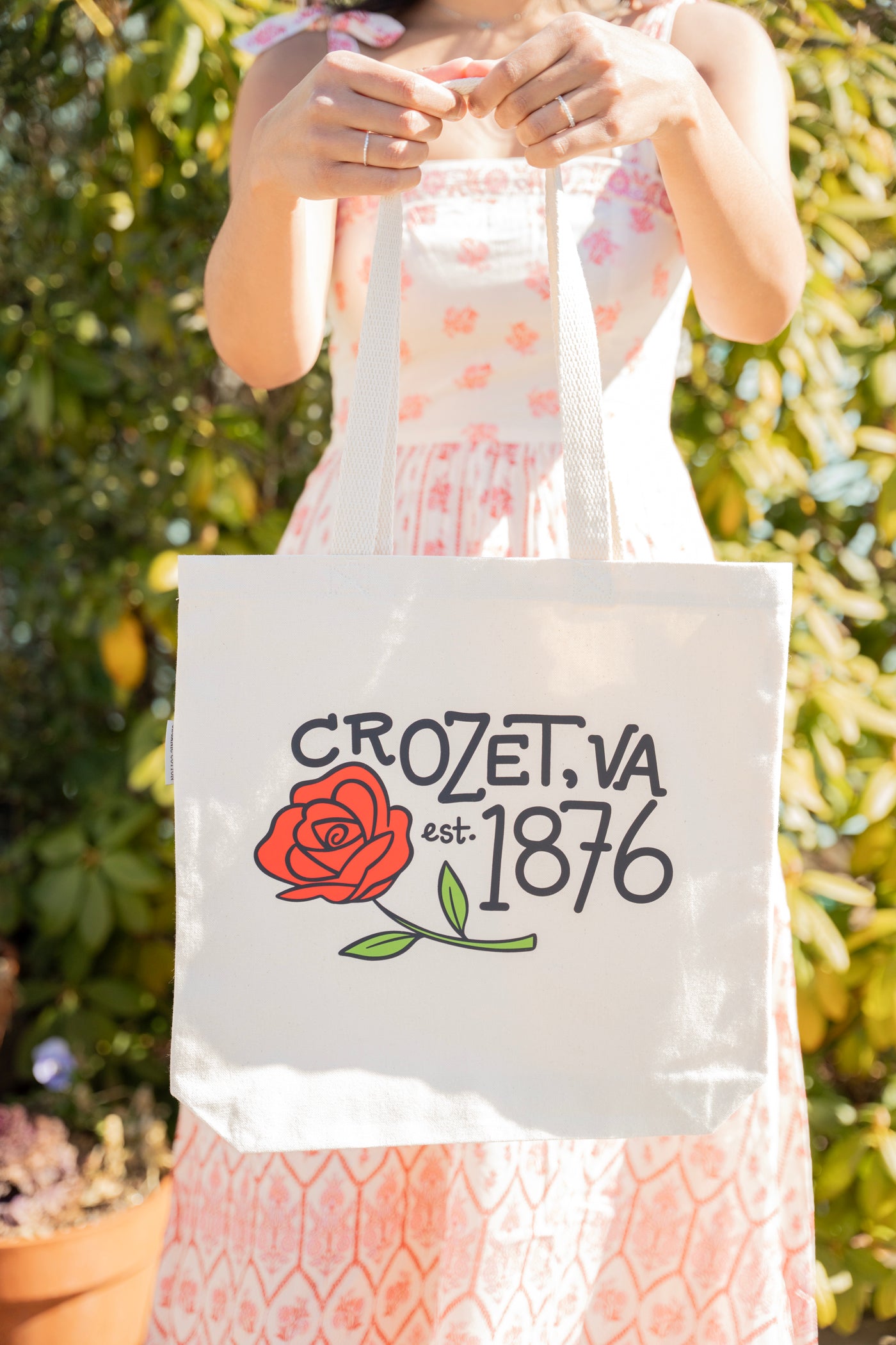 Crozet Rose Tote Bags