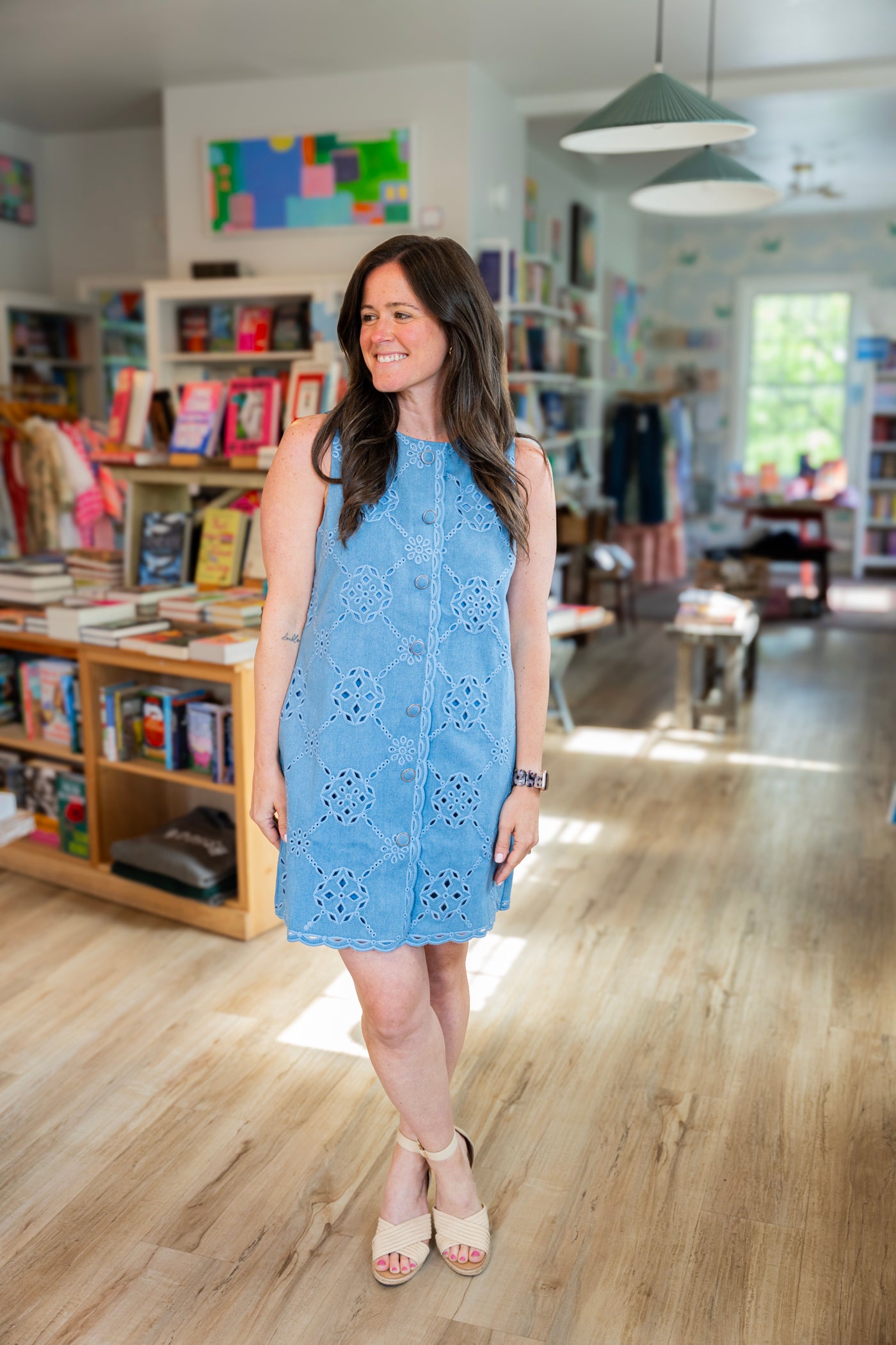 The Patter Button Denim Dress