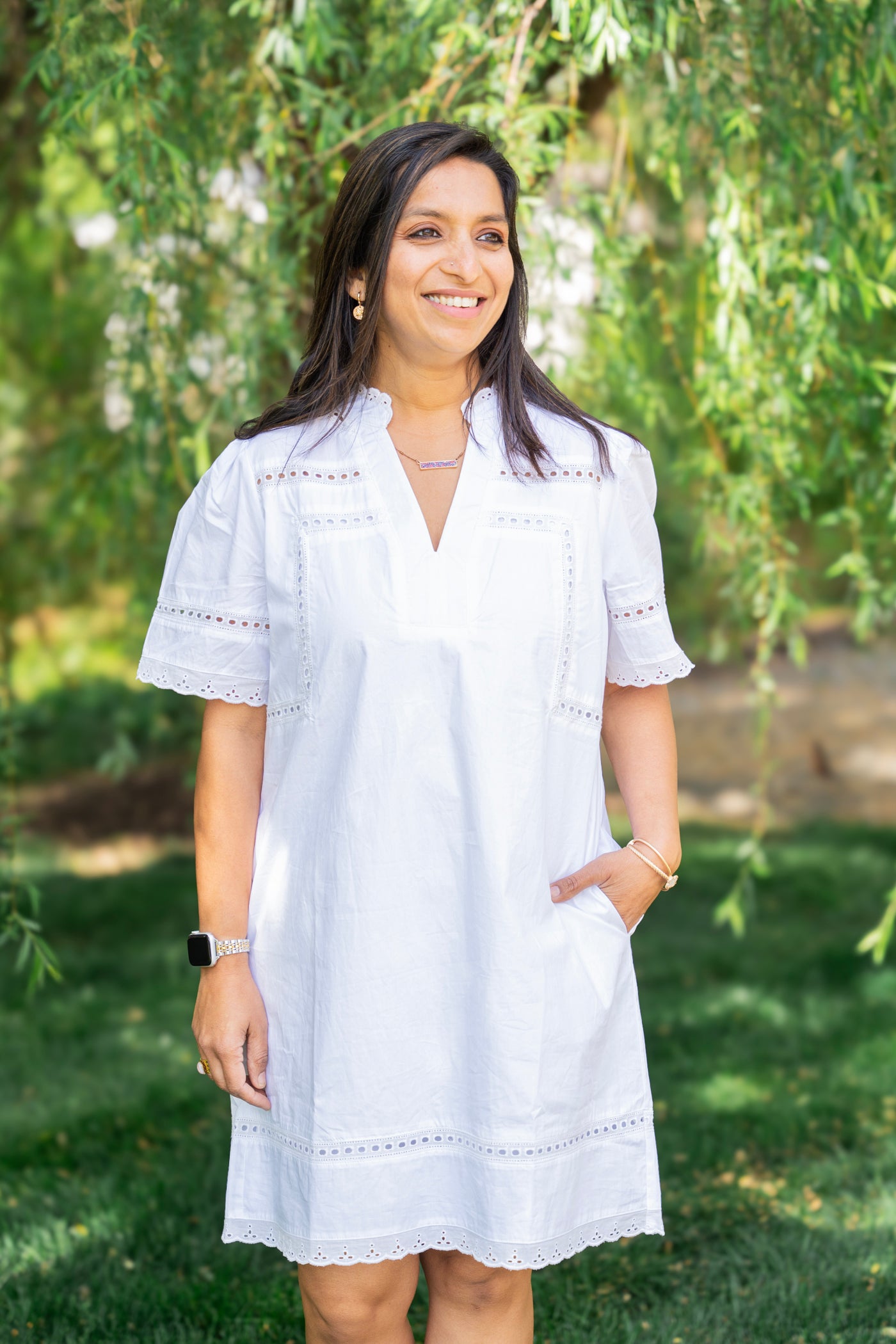 The Lace Trim Tunic Dress
