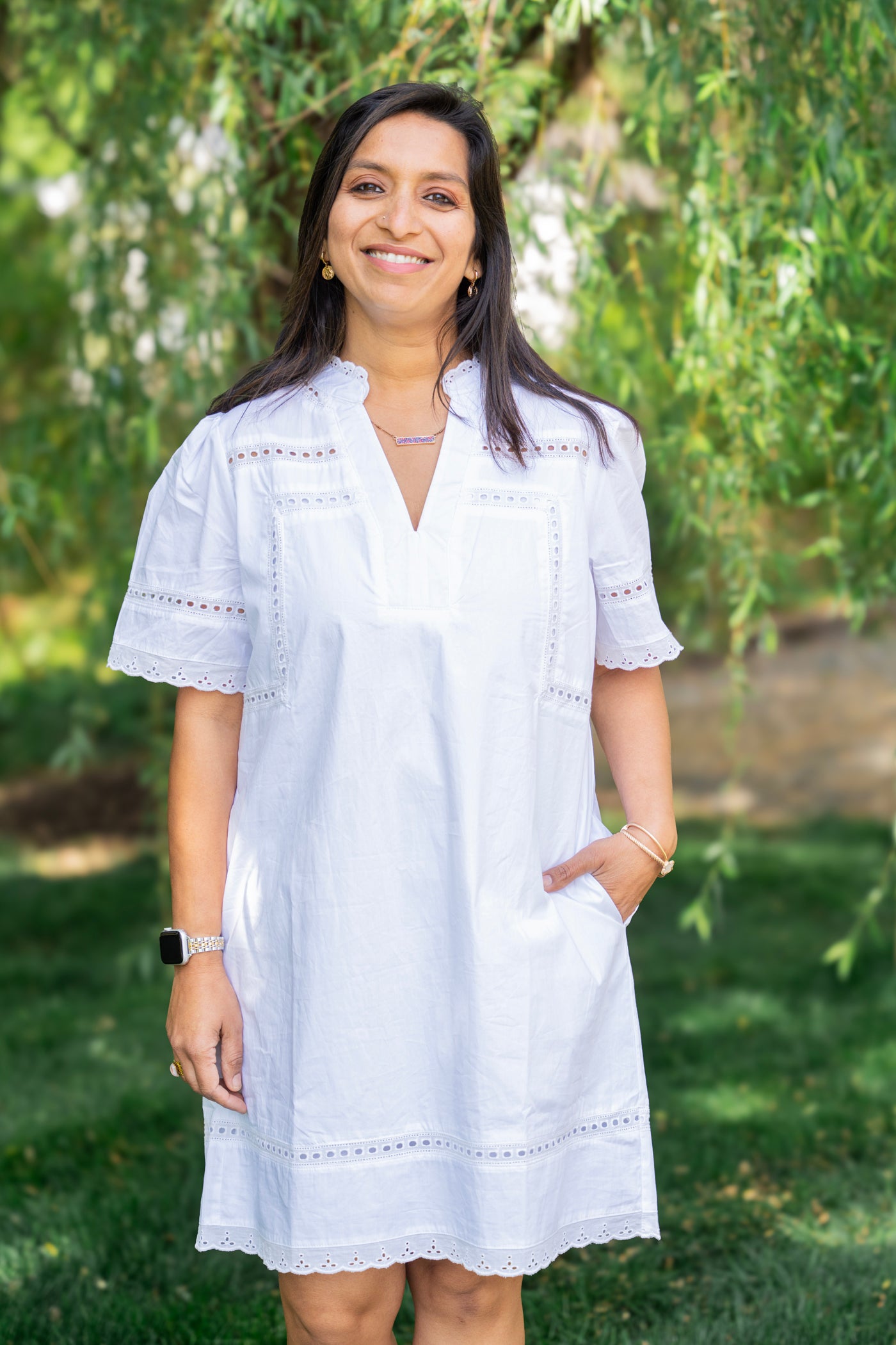 The Lace Trim Tunic Dress
