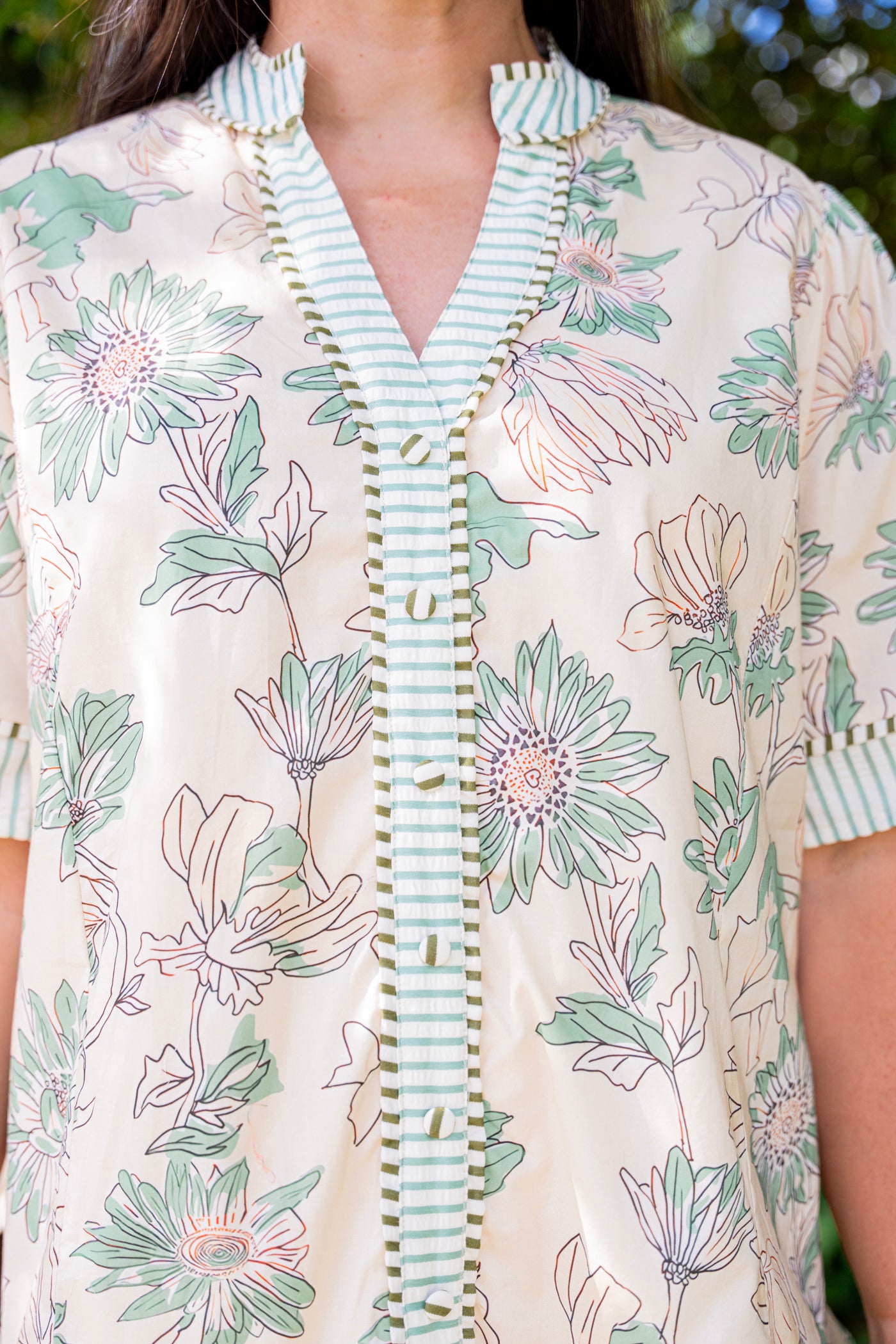 Sage Bloom Mini Dress