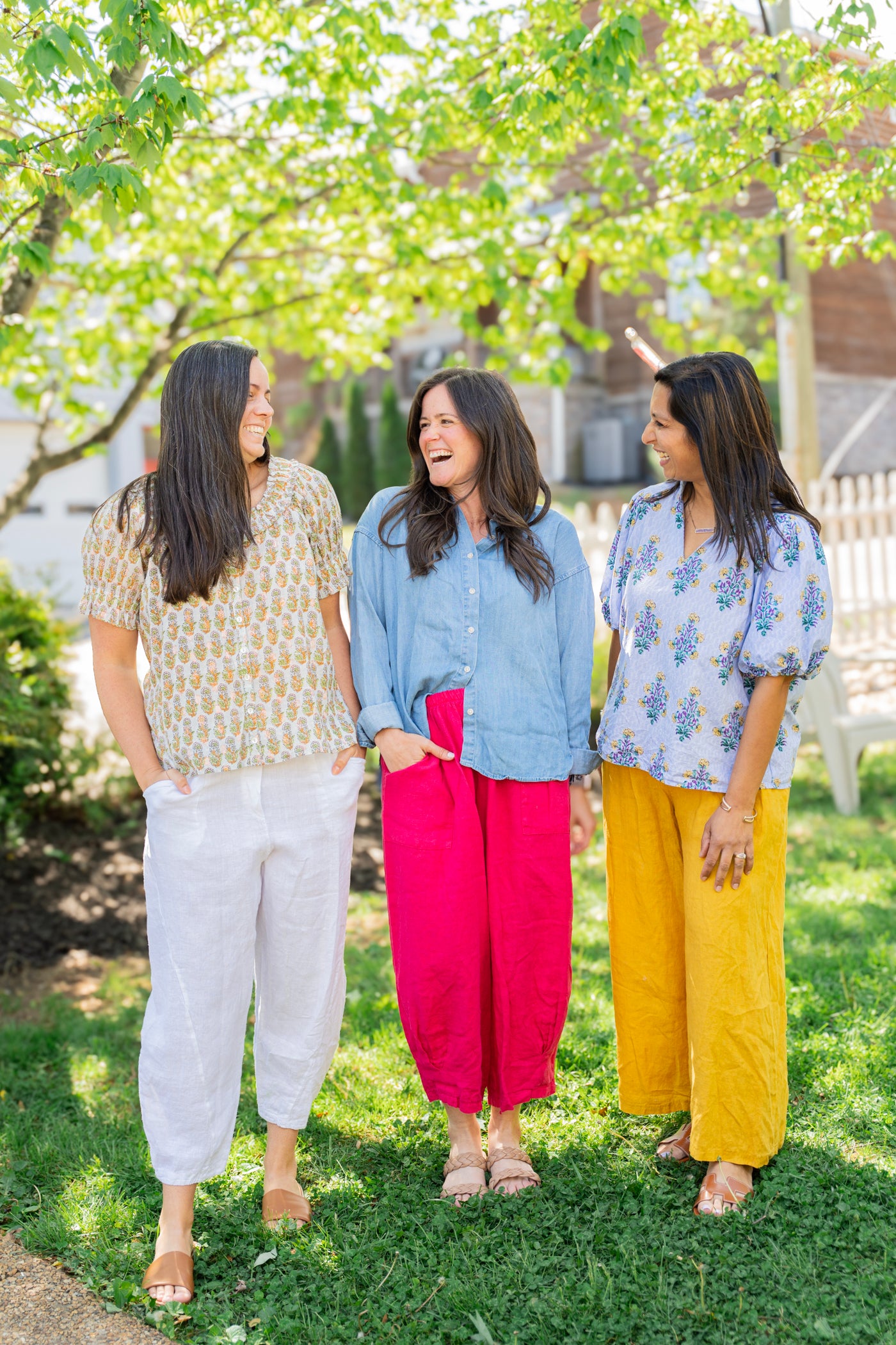 Wide Leg Linen Pant in Fuschia