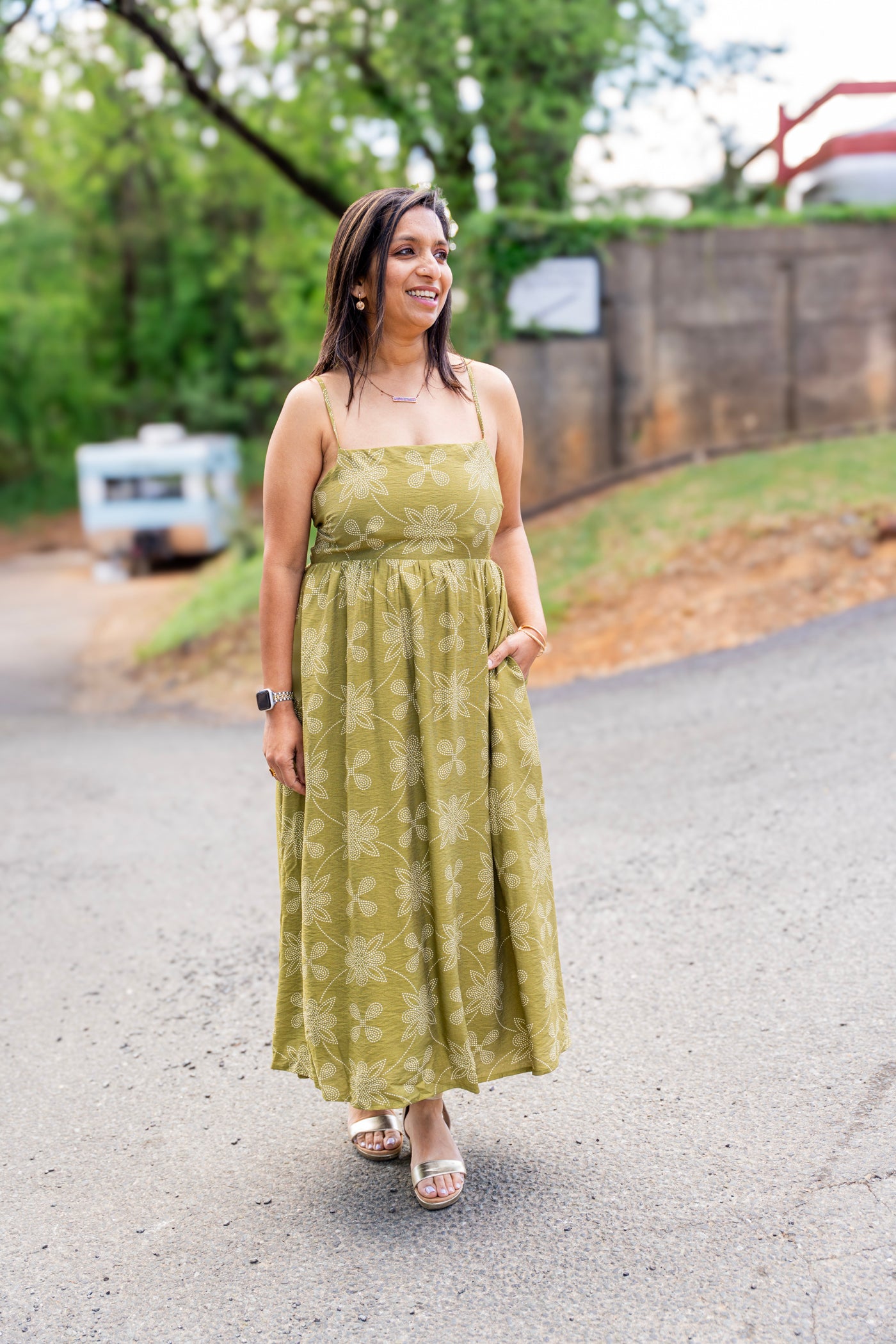 The Olive Grove Midi Dress