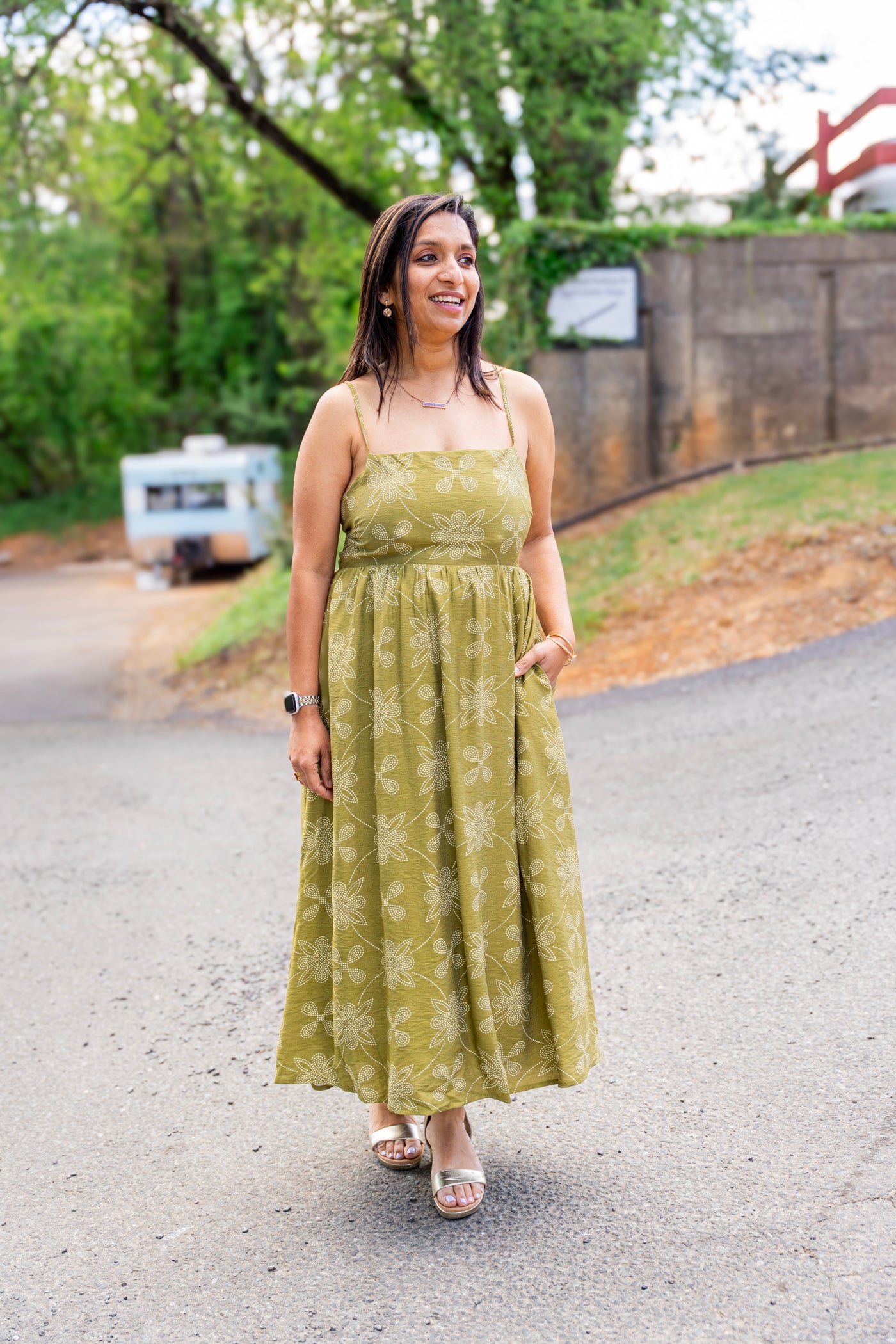 The Olive Grove Midi Dress