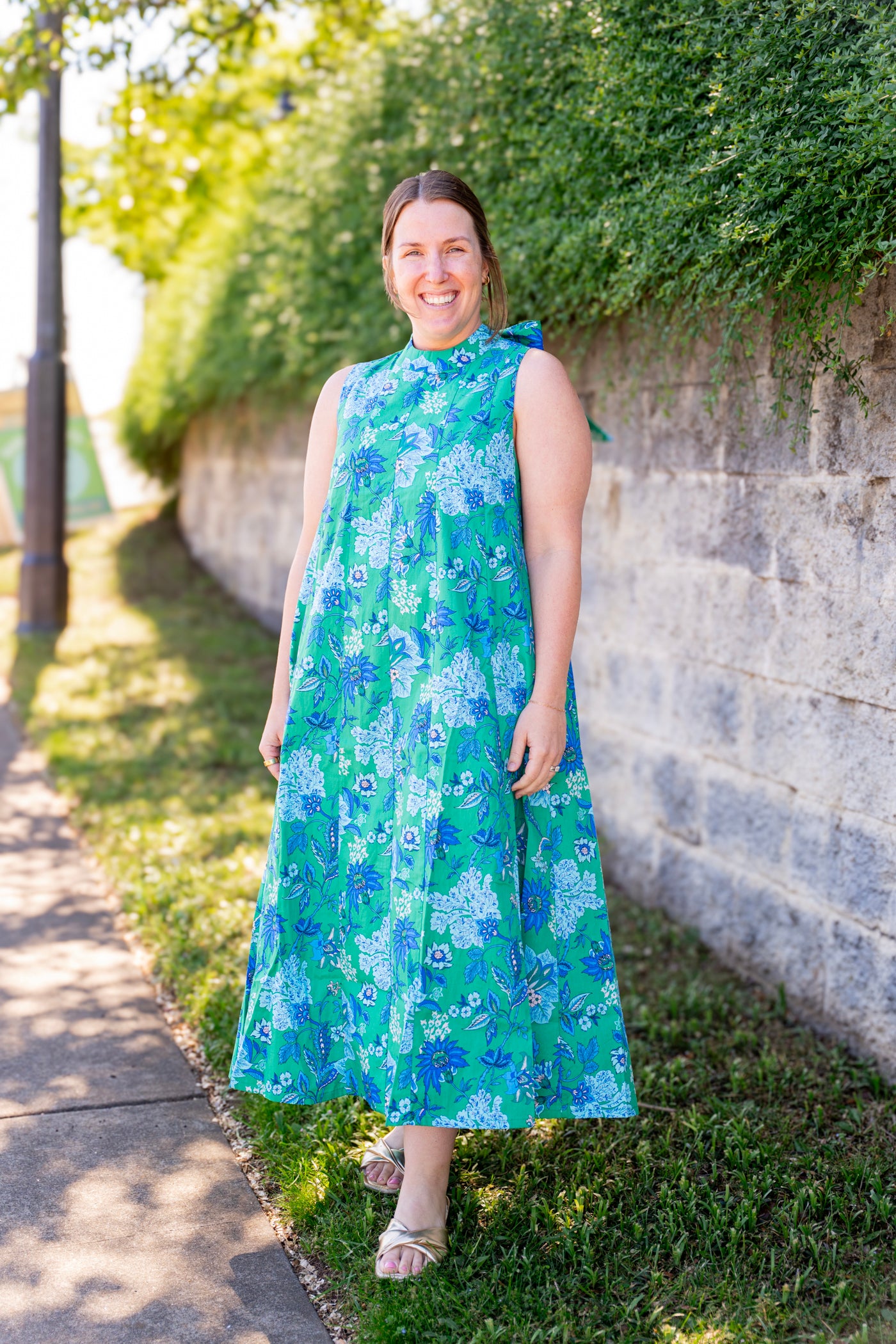 Emerald Bloom Midi Dress Large
