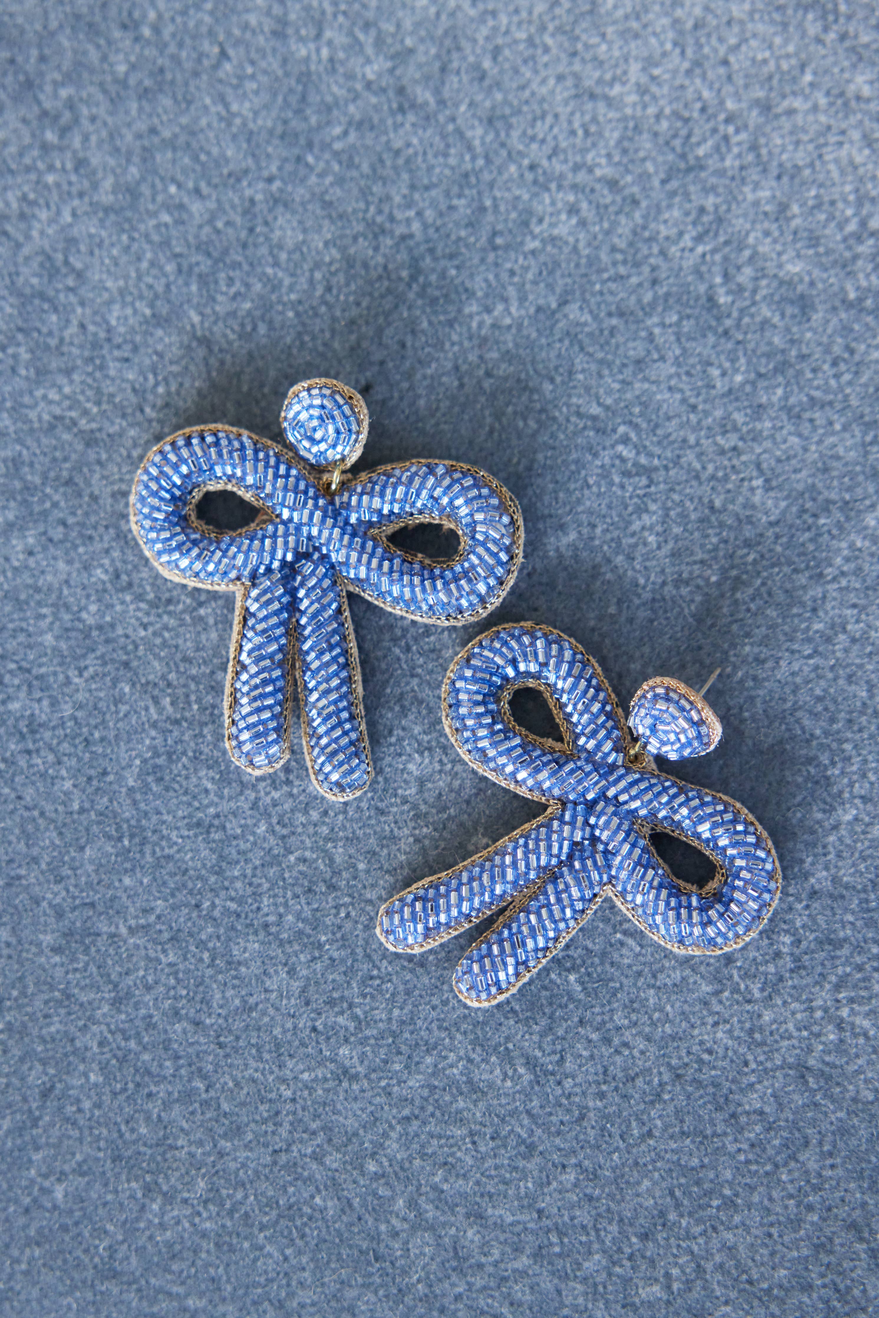 Periwinkle Bow Earrings