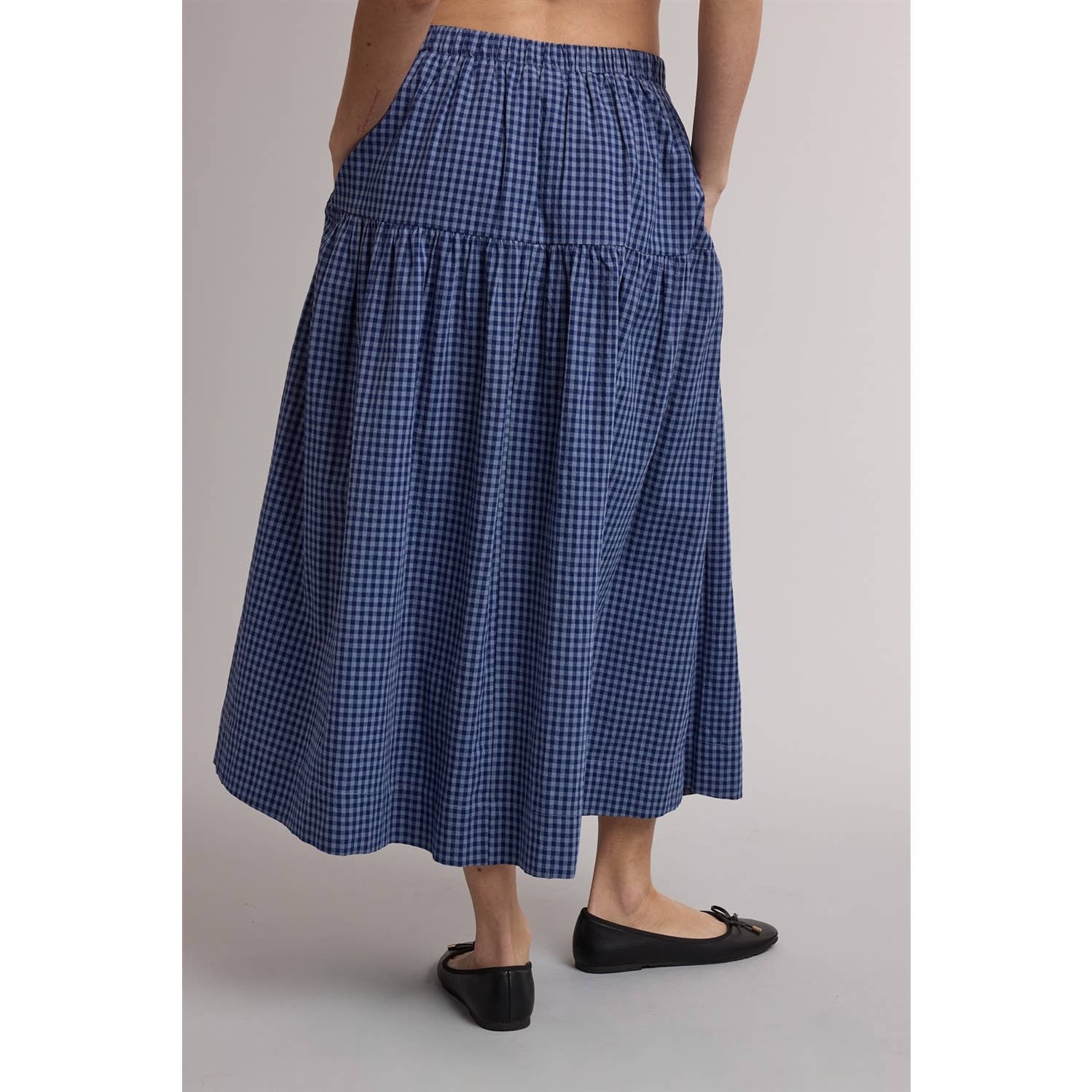 Gingham Tiered Maxi Skirt